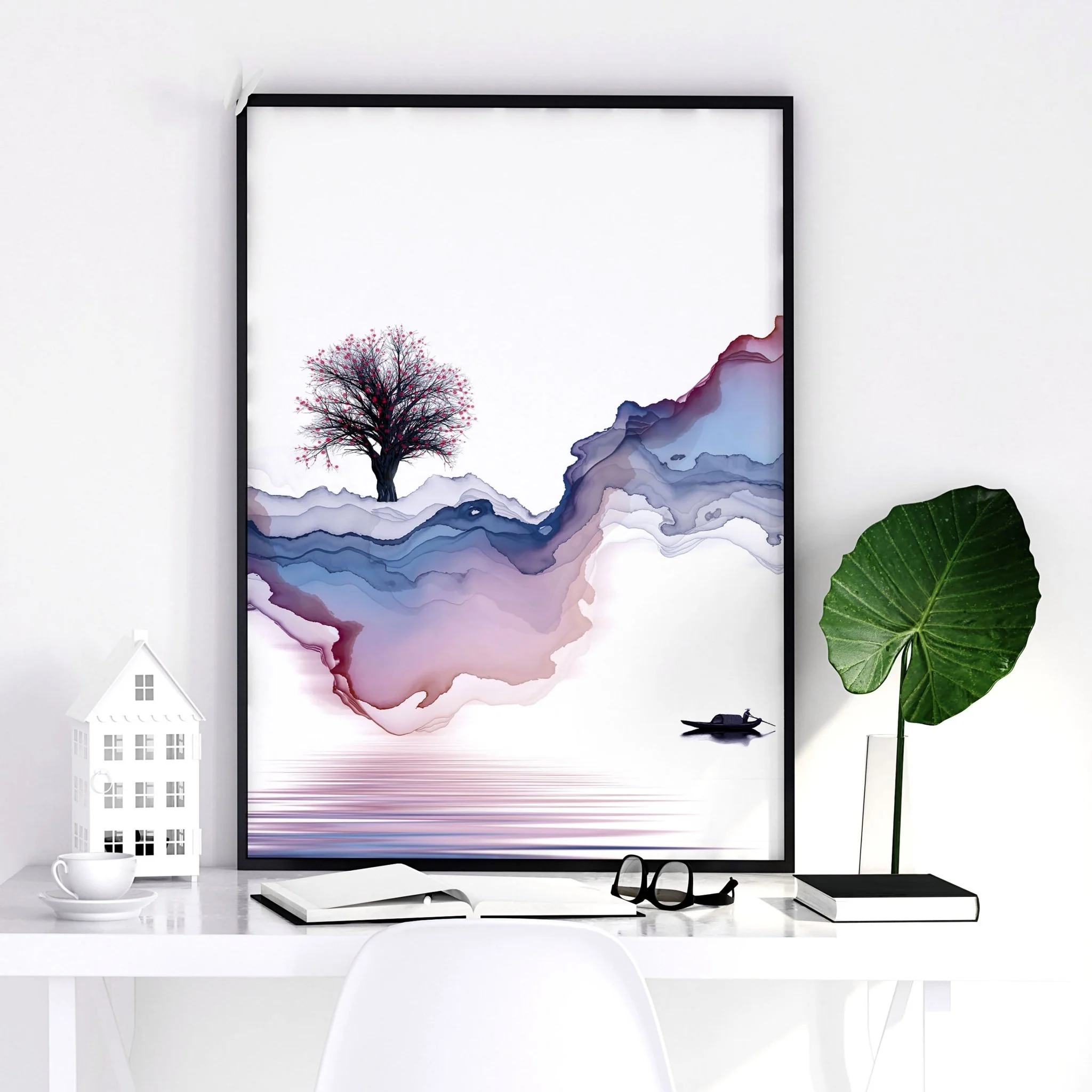 Wall art set of 3 | set of 3 Japanese wall art for office - Image 3