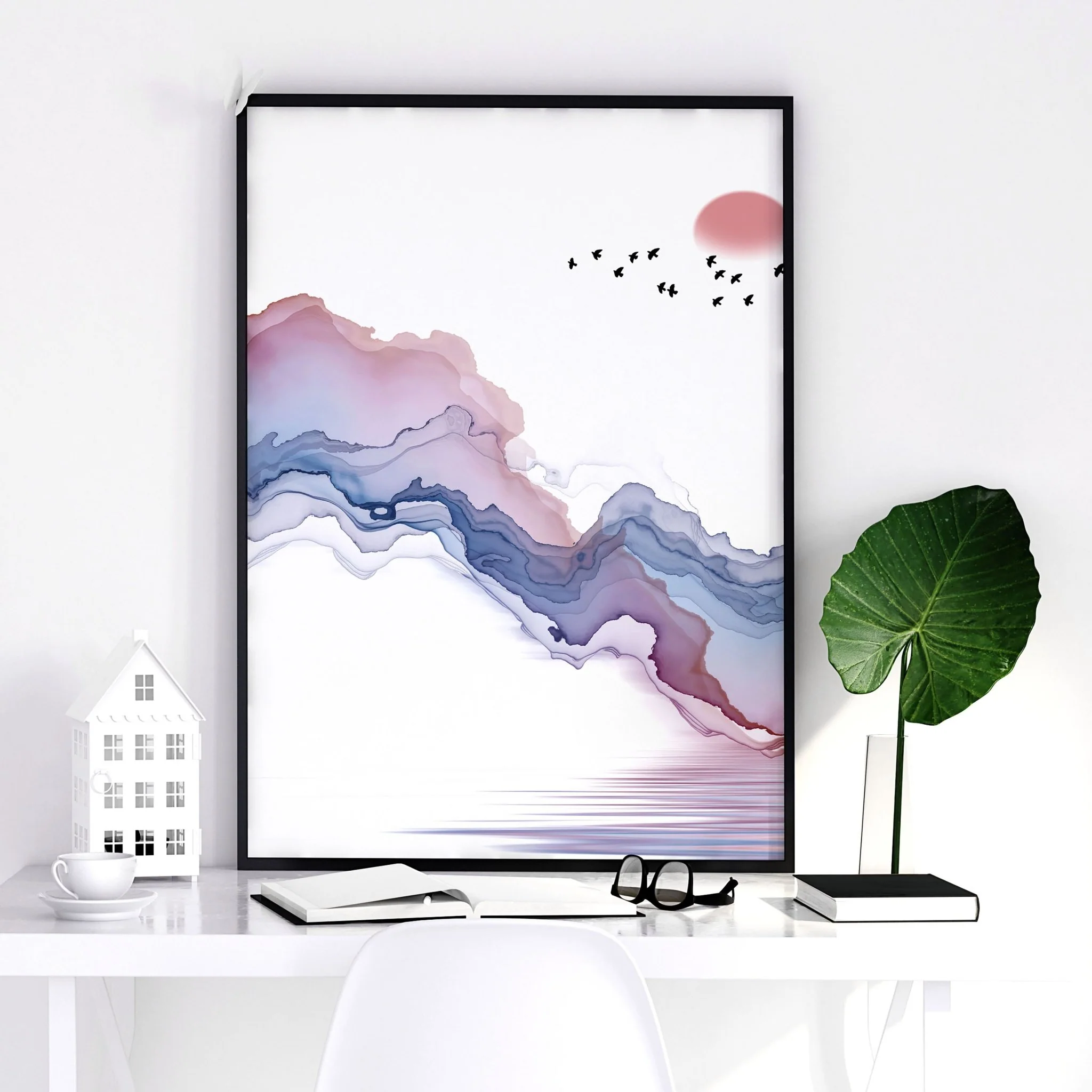 Wall art set of 3 | set of 3 Japanese wall art for office - Image 4