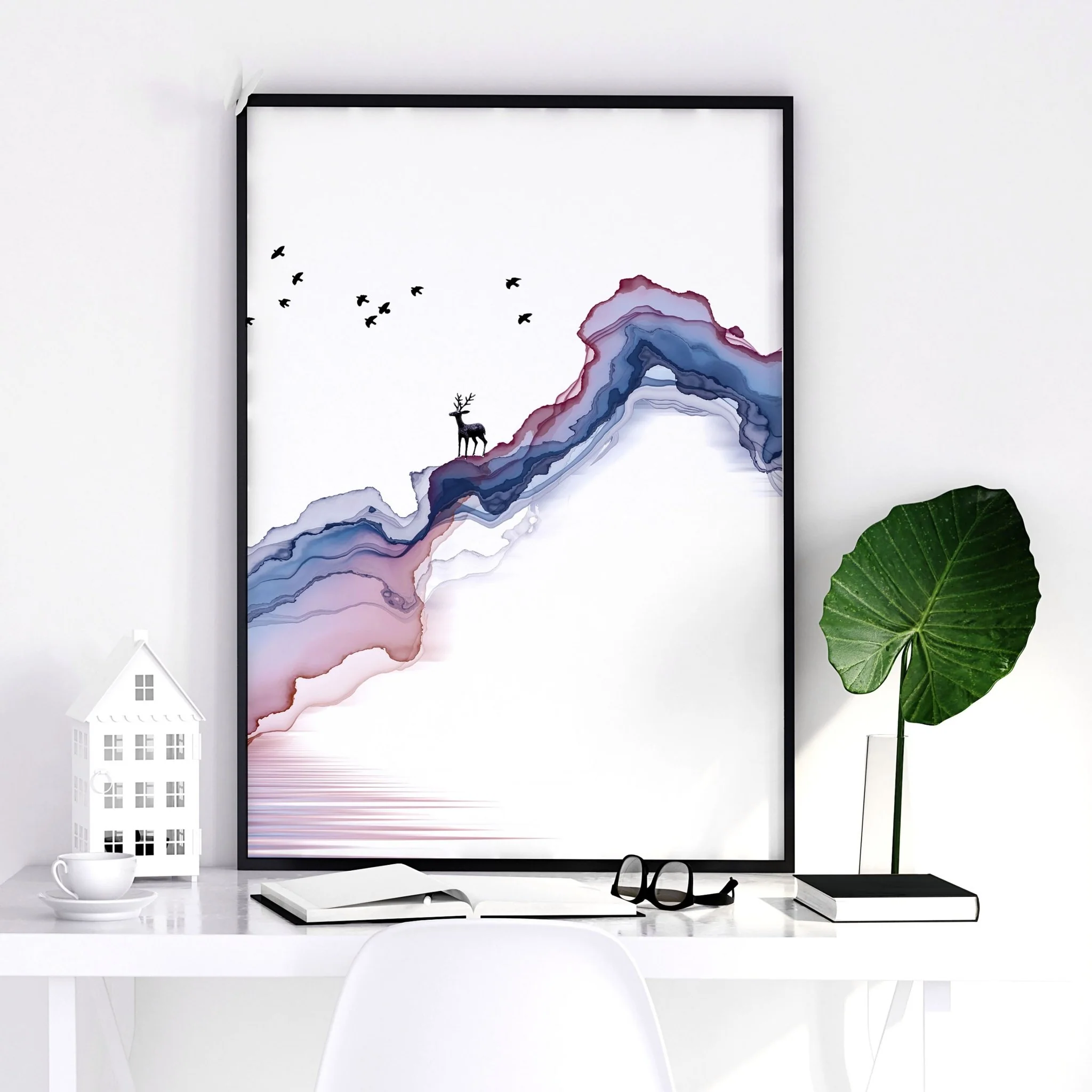 Wall art set of 3 | set of 3 Japanese wall art for office - Image 5