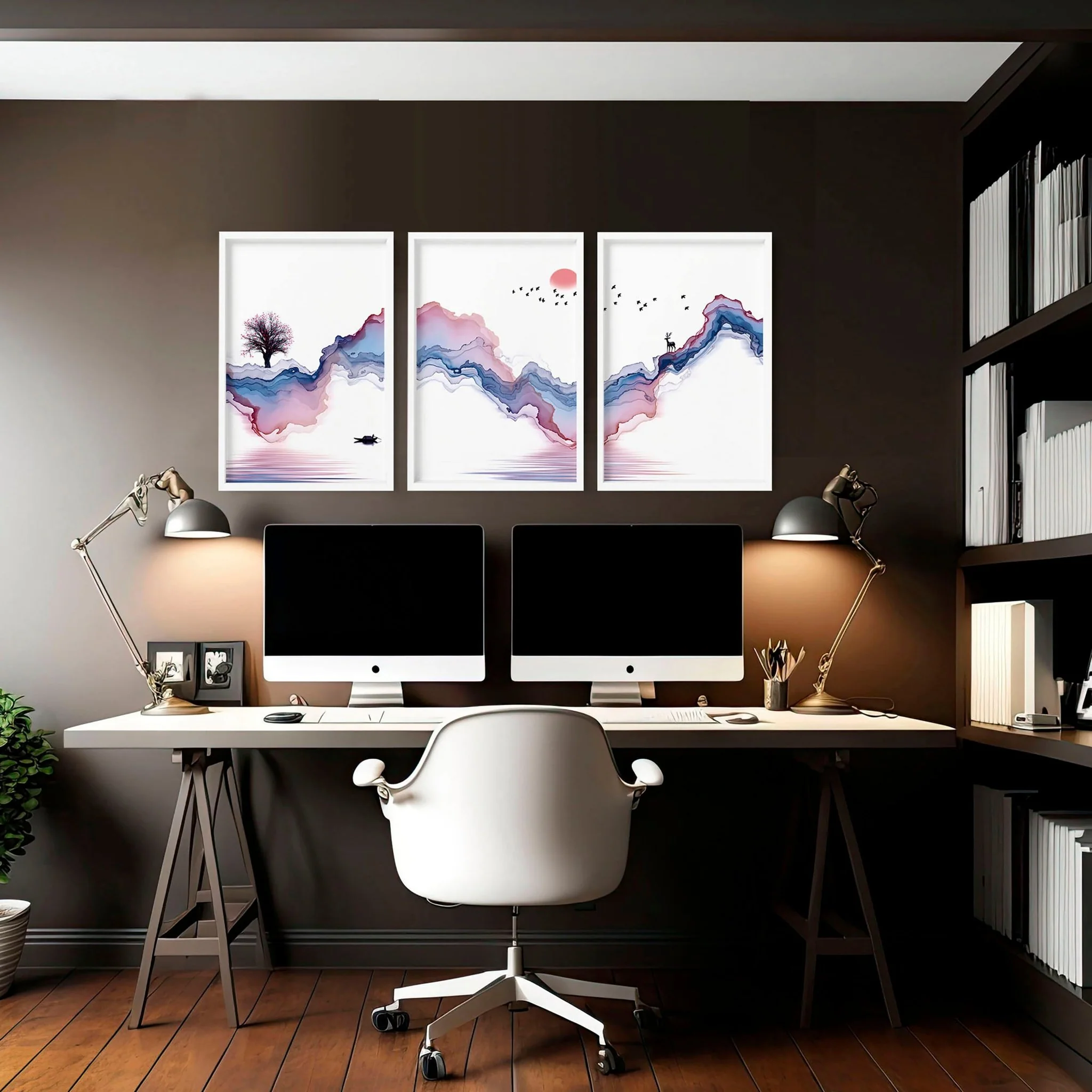 Wall art set of 3 | set of 3 Japanese wall art for office - Image 7