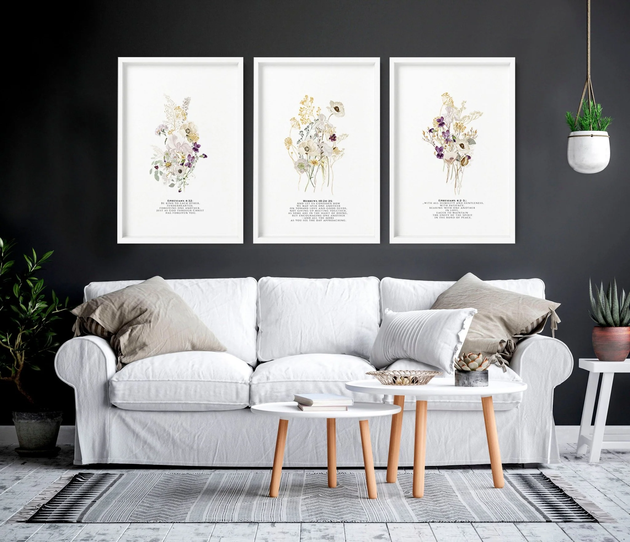 Wall art with bible verses | set of 3 framed wall art prints - Image 3