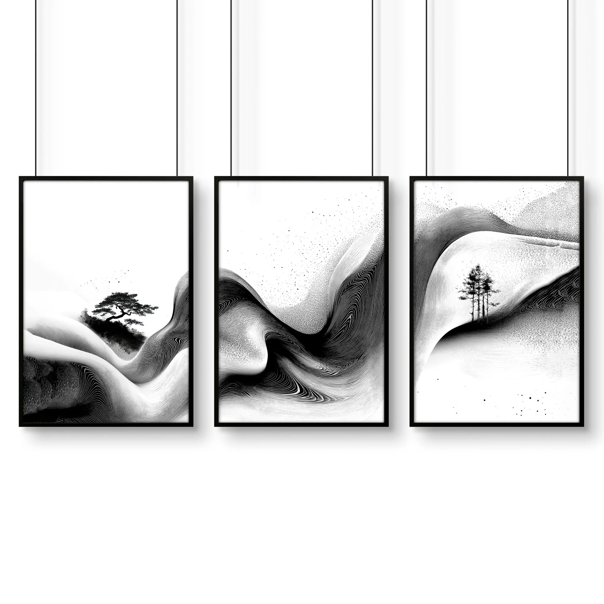 Wall Canvas Art | Set of 3 Asian Inspired Wall art Prints - Image 11