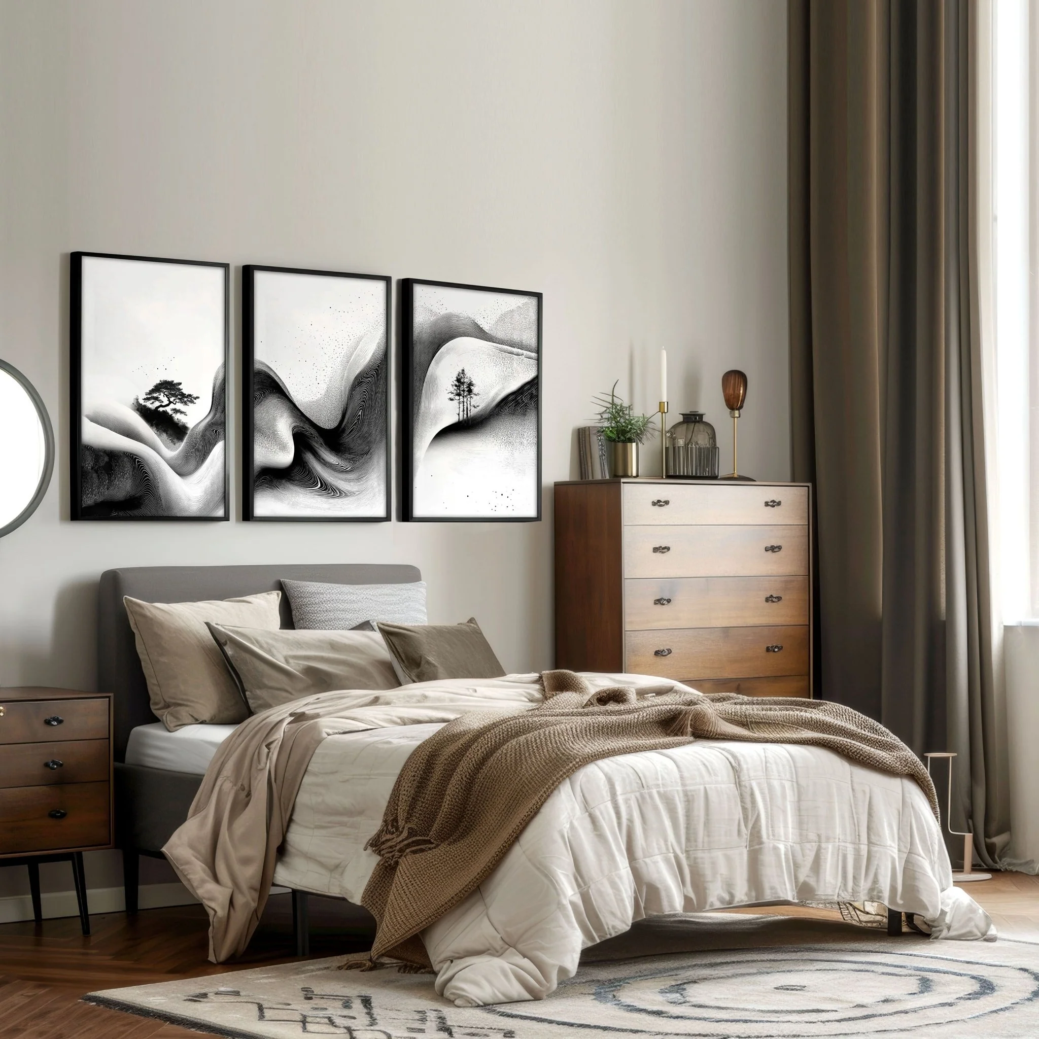 Wall Canvas Art | Set of 3 Asian Inspired Wall art Prints - Image 2