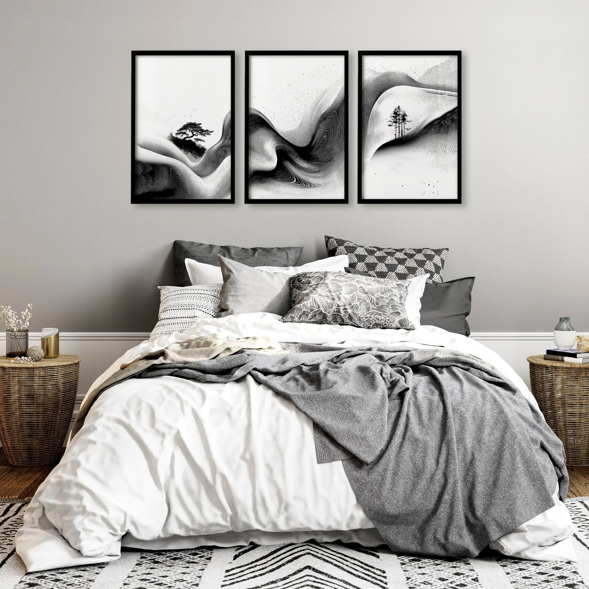 Wall Canvas Art | Set of 3 Asian Inspired Wall art Prints - Image 4