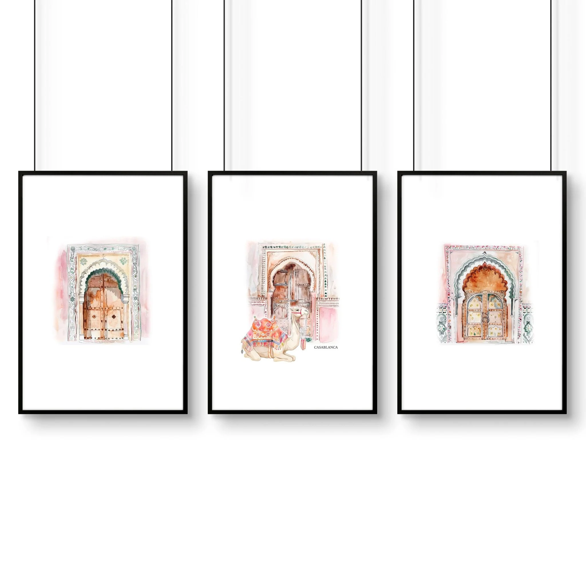 Wall Canvases For Living Room | Set of 3 Moroccan Inspired Wall art Prints - Image 13