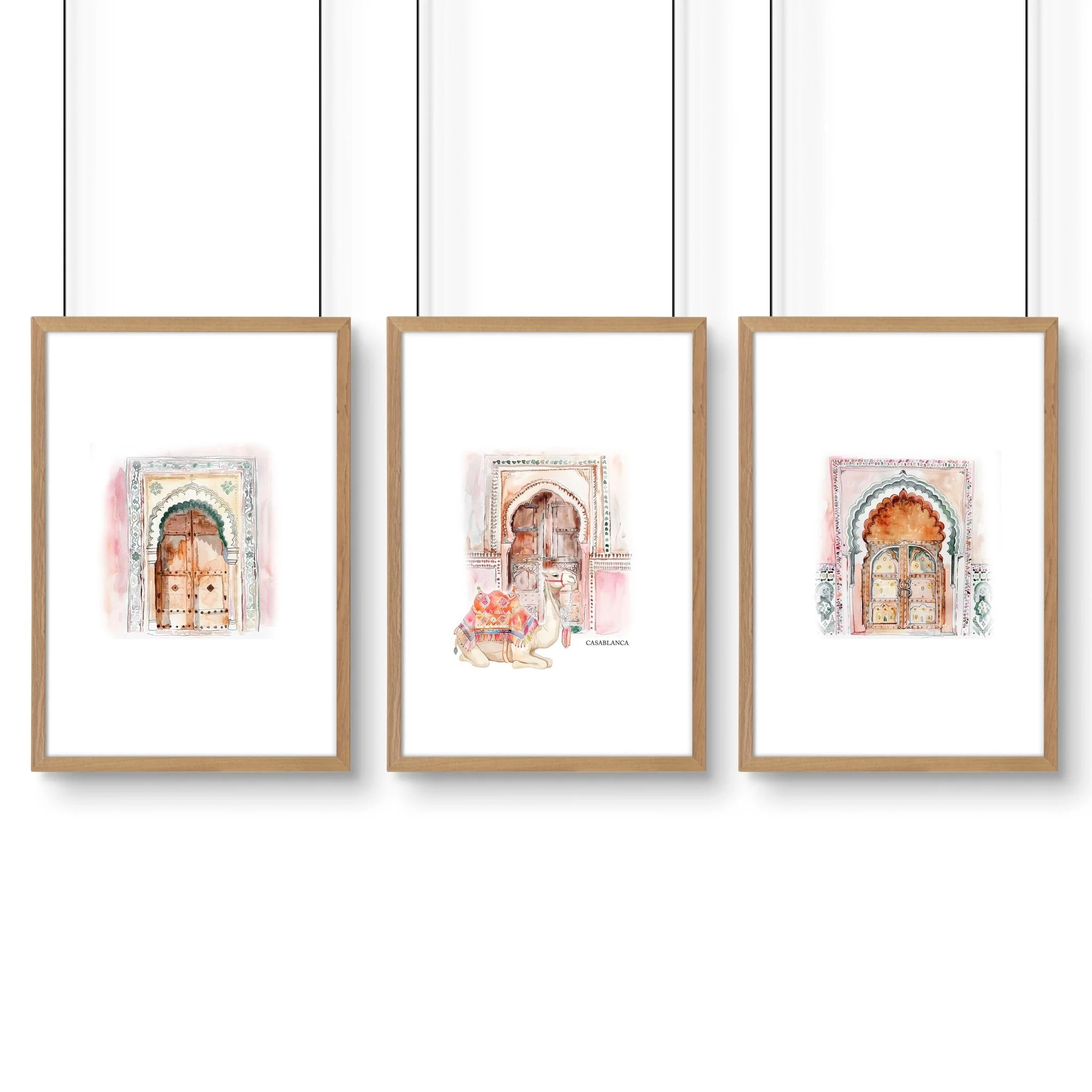 Wall Canvases For Living Room | Set of 3 Moroccan Inspired Wall art Prints - Image 14