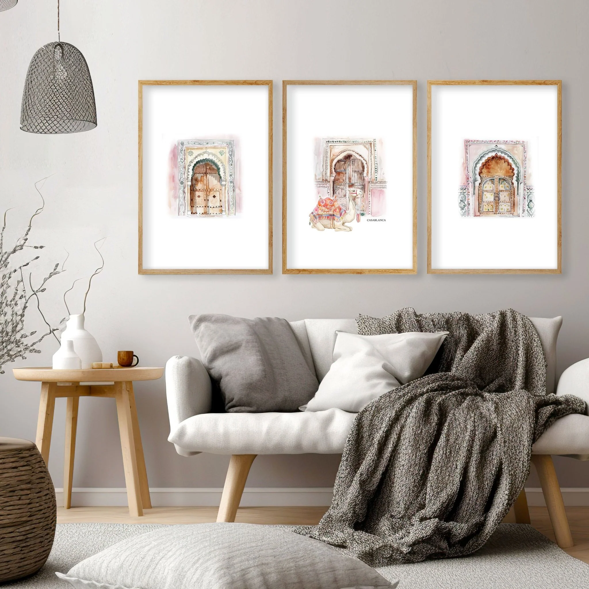 Wall Canvases For Living Room | Set of 3 Moroccan Inspired Wall art Prints - Image 6