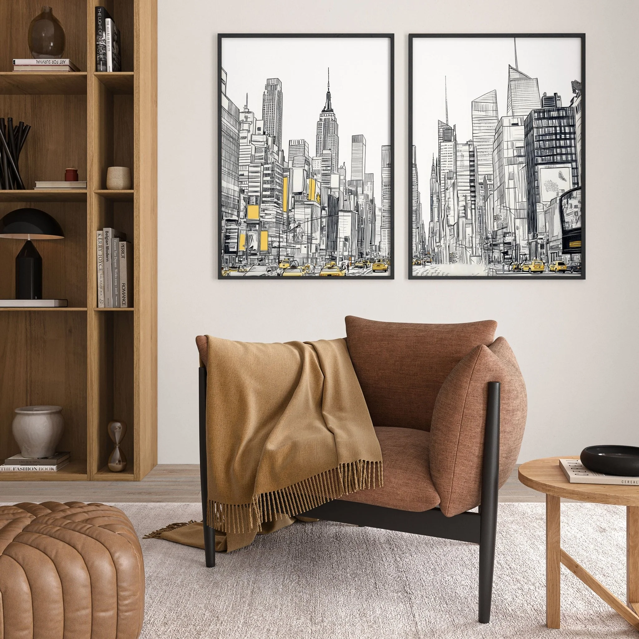 Wall Decor For Hallway | Set of 2 Urban Skyscrapers Wall art Prints - Image 5