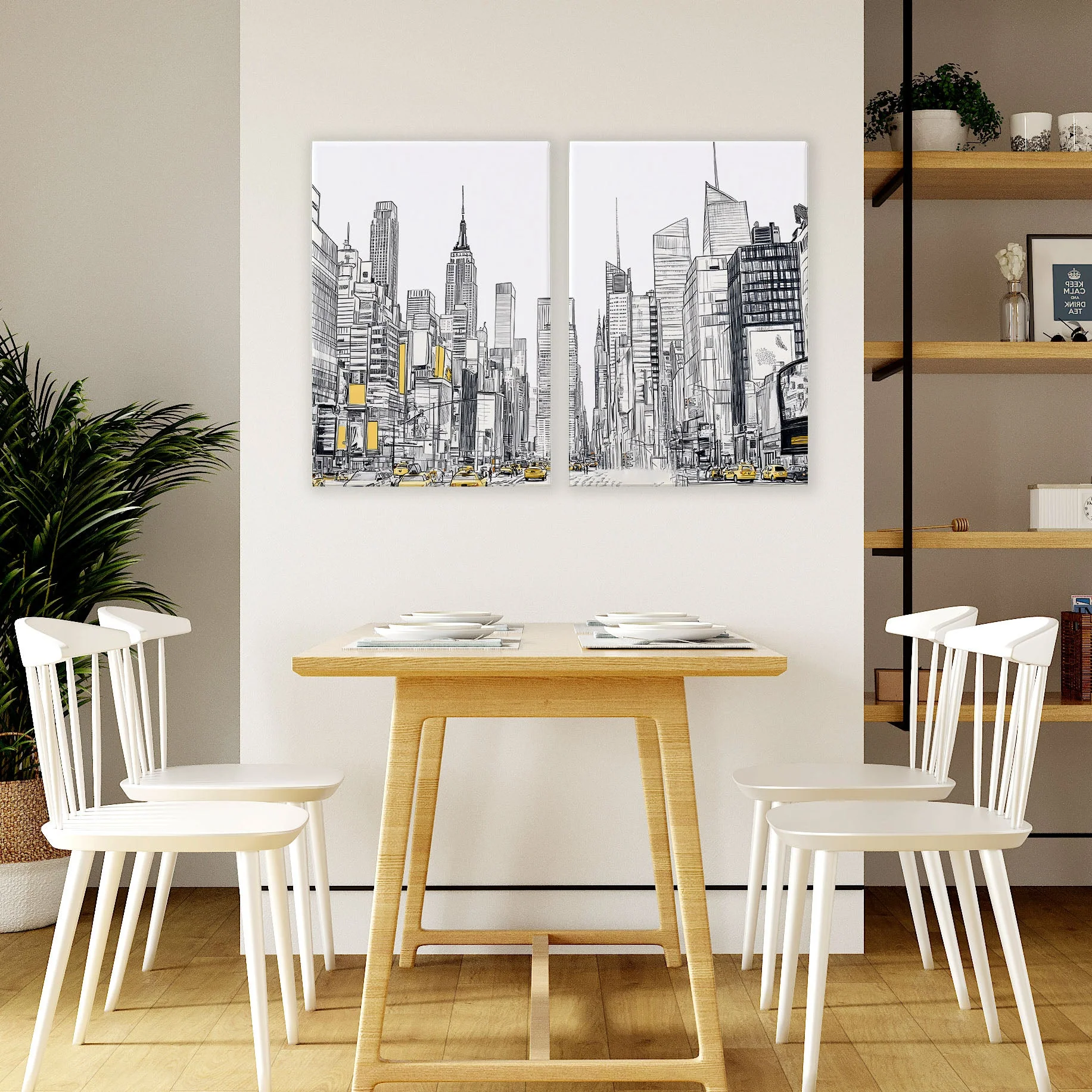 Wall Decor For Hallway | Set of 2 Urban Skyscrapers Wall art Prints - Image 6