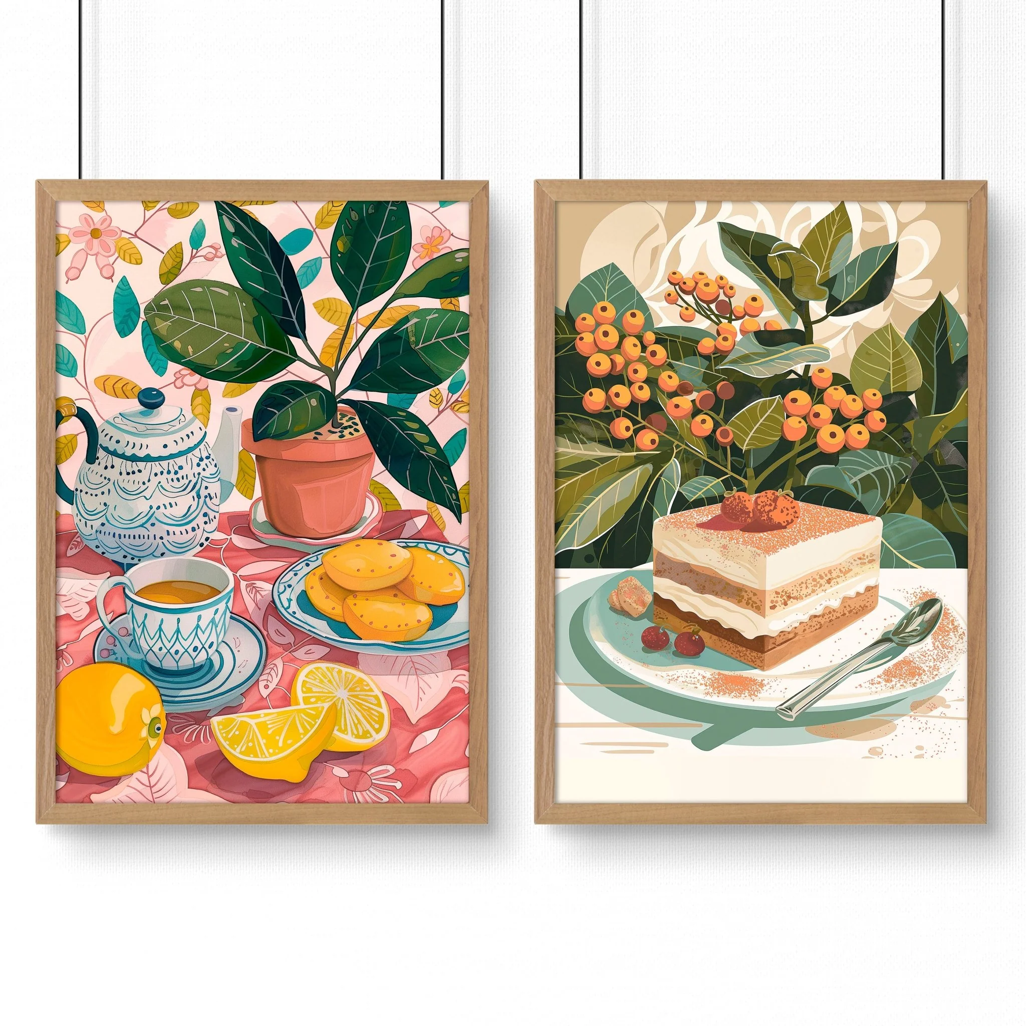 Wall Decor Ideas For Hallway | Set of 2 Italian Lifestyle Wall art Prints - Image 10