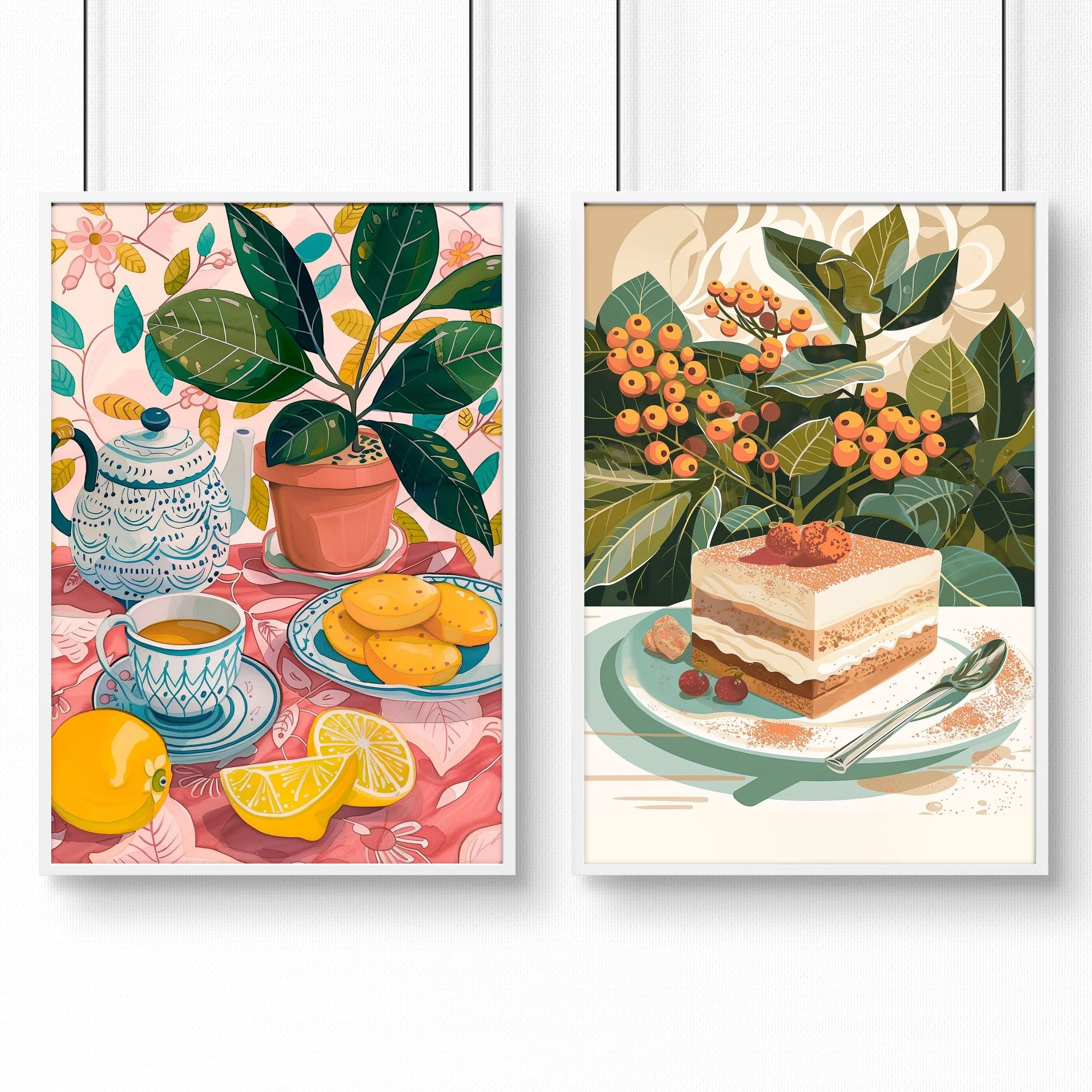 Wall Decor Ideas For Hallway | Set of 2 Italian Lifestyle Wall art Prints - Image 11