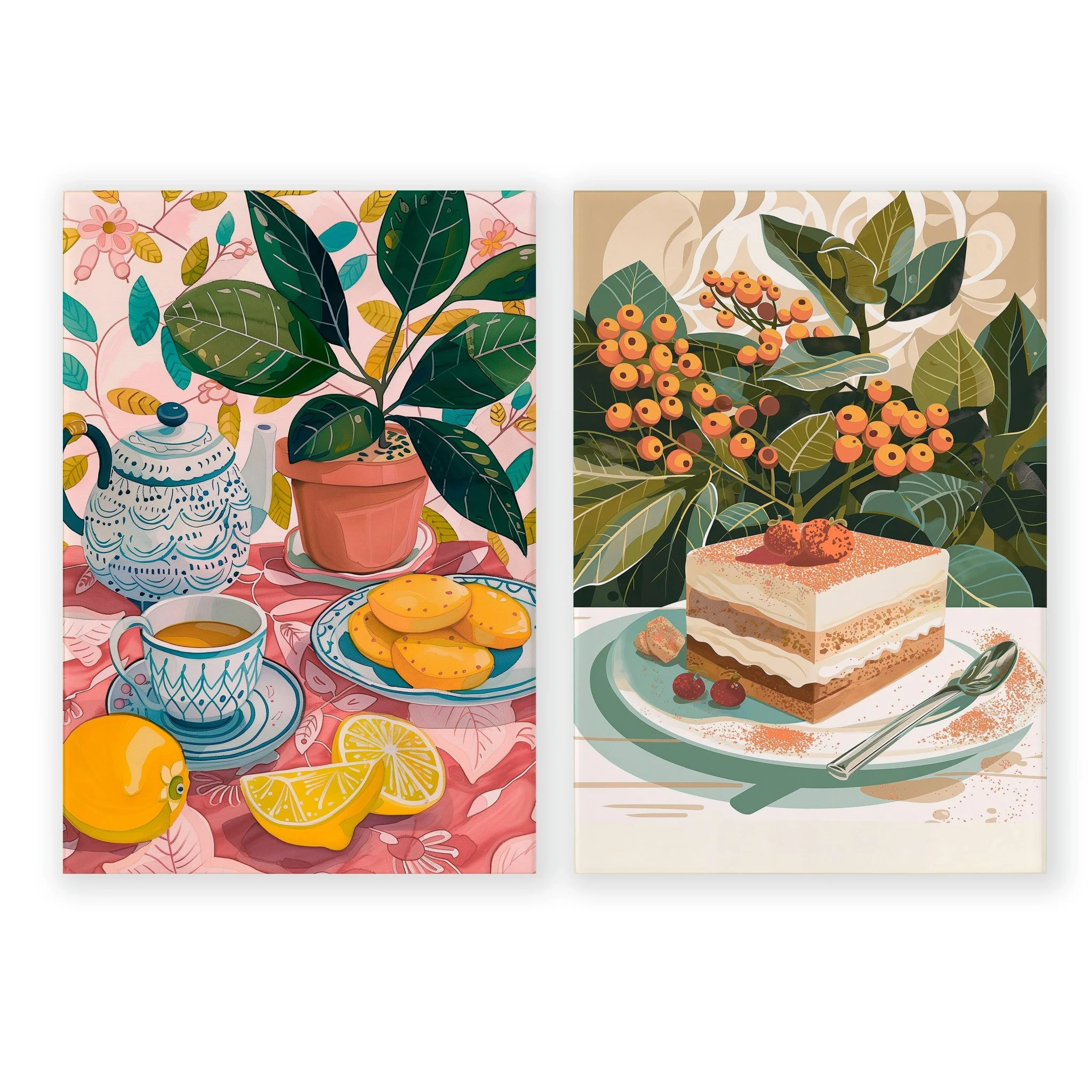 Wall Decor Ideas For Hallway | Set of 2 Italian Lifestyle Wall art Prints - Image 12