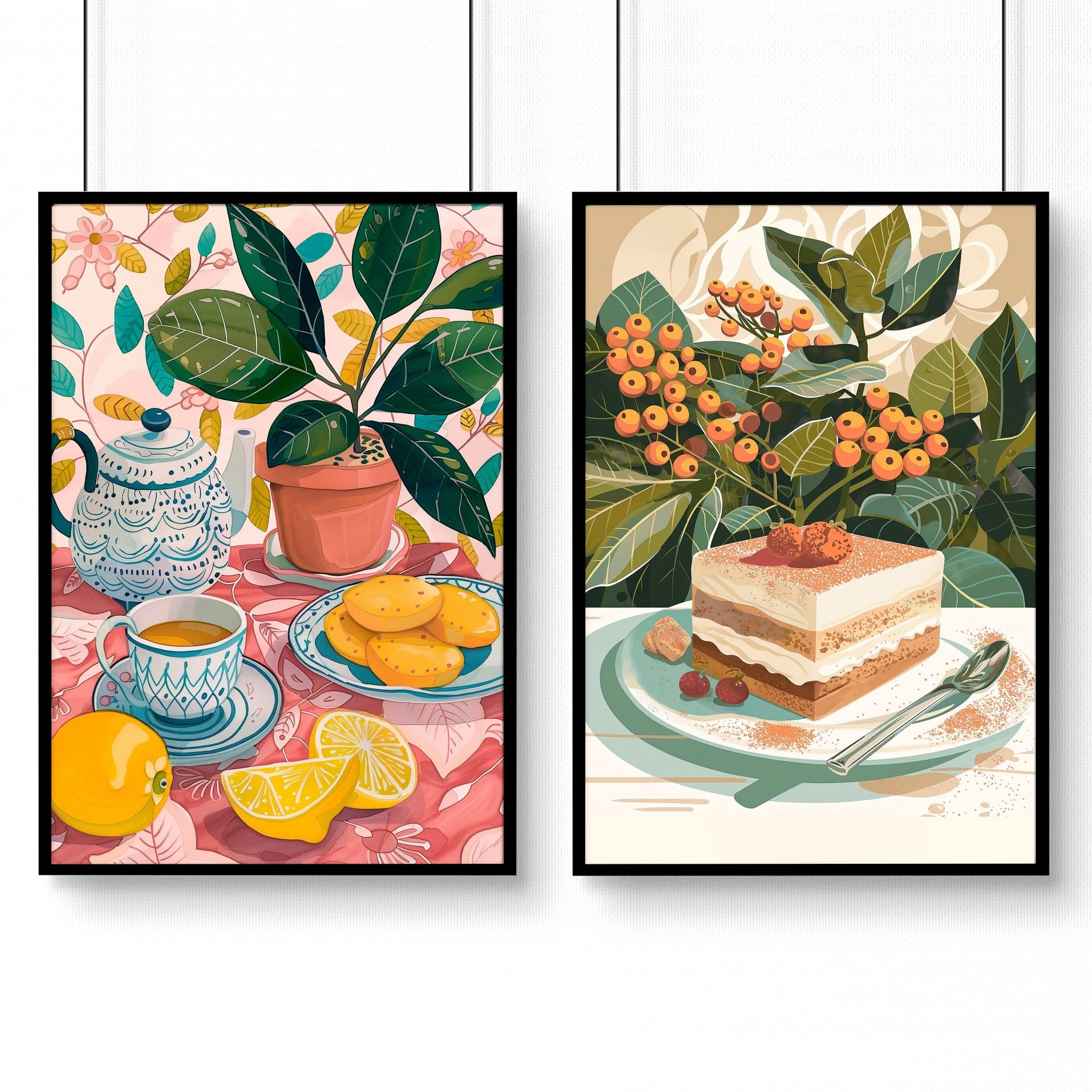 Wall Decor Ideas For Hallway | Set of 2 Italian Lifestyle Wall art Prints - Image 9