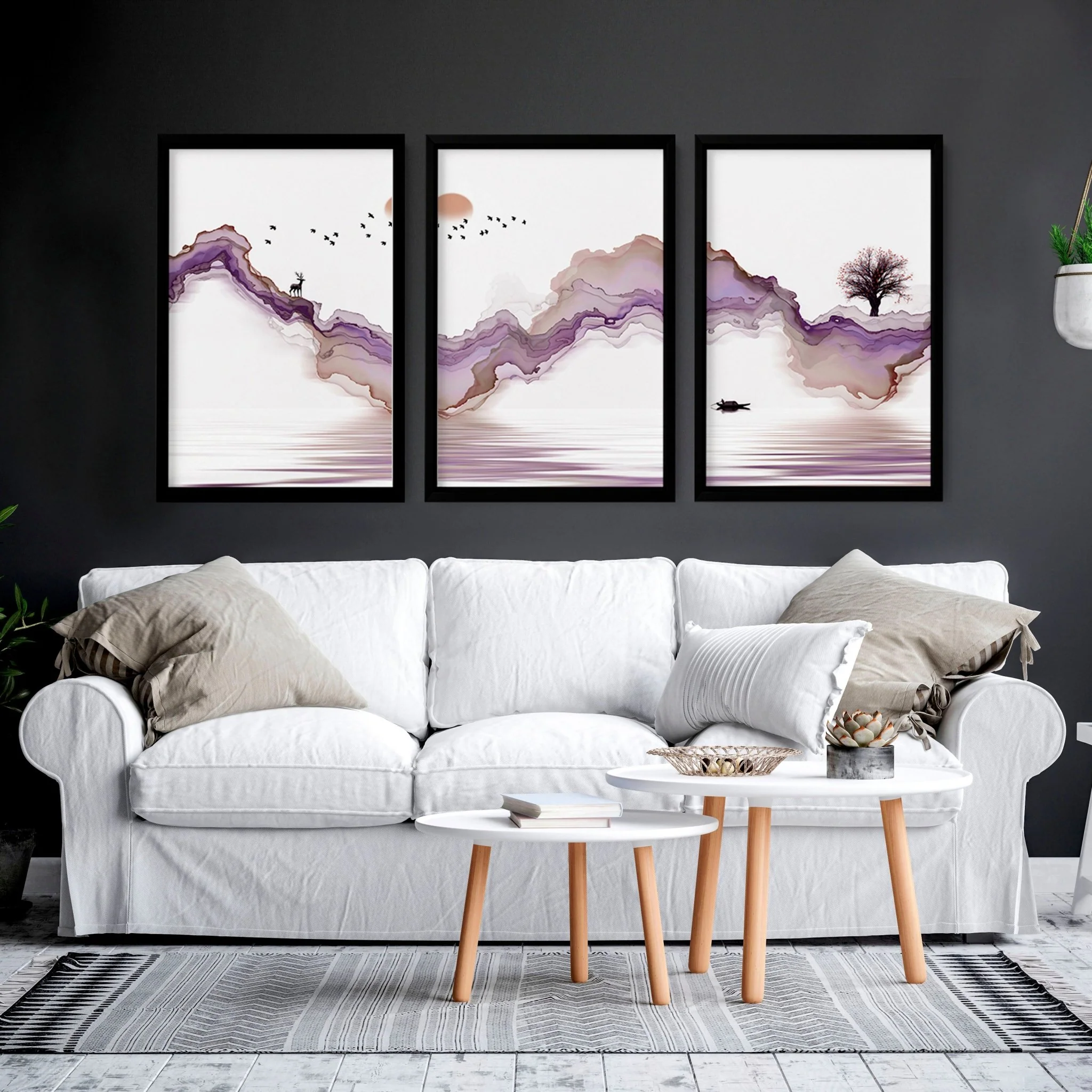 Wall hanging Japanese | set of 3 living room wall art - Image 6