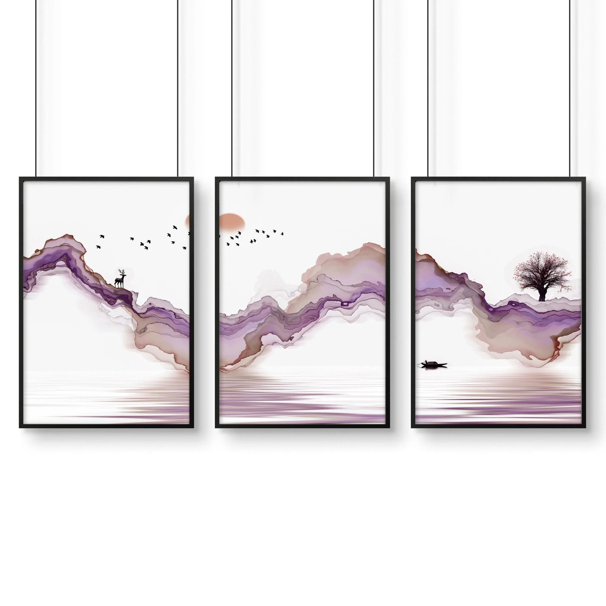 Wall hanging Japanese | set of 3 living room wall art - Image 7