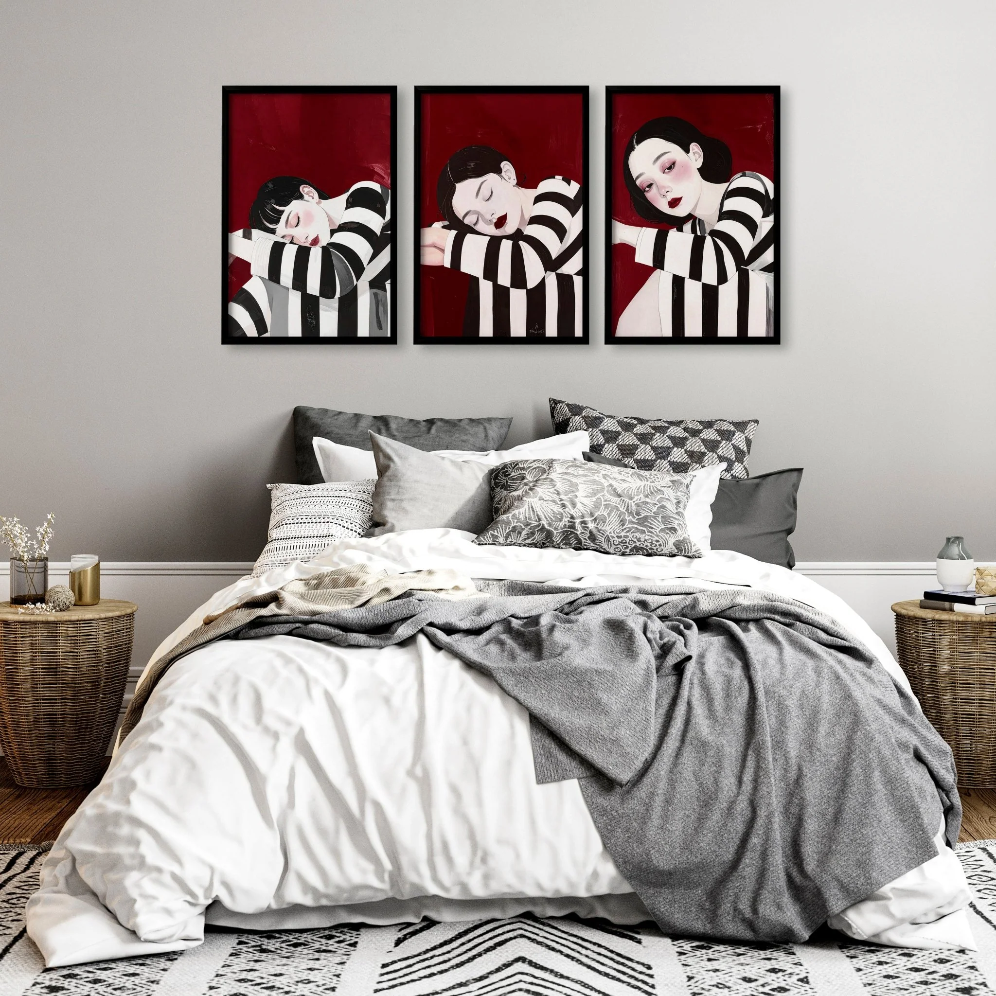 Wall Hangings For Bedroom | Set of 3 Women Art Prints - Image 2