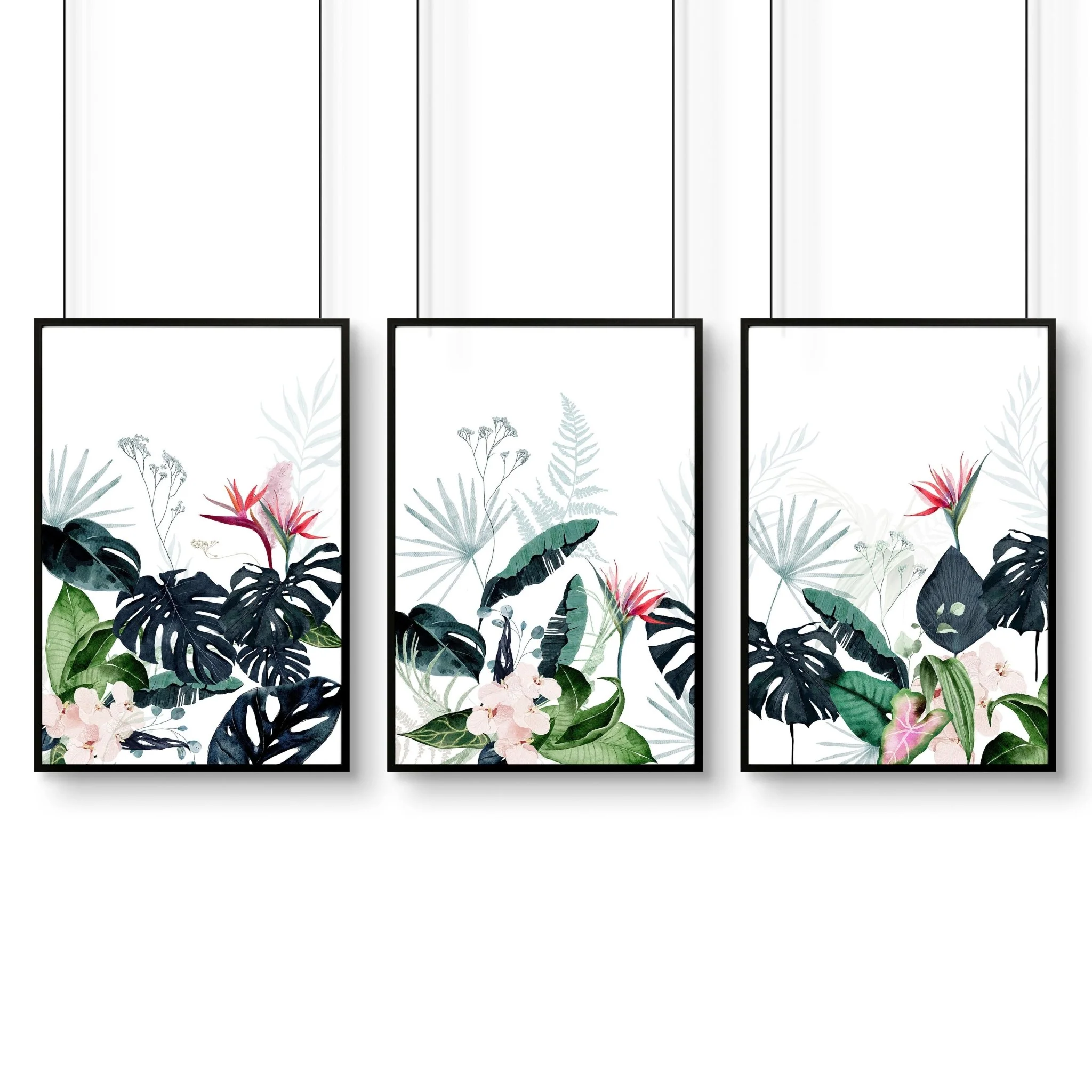 Wall painting for living room | Set of 3 Tropical wall art - Image 11