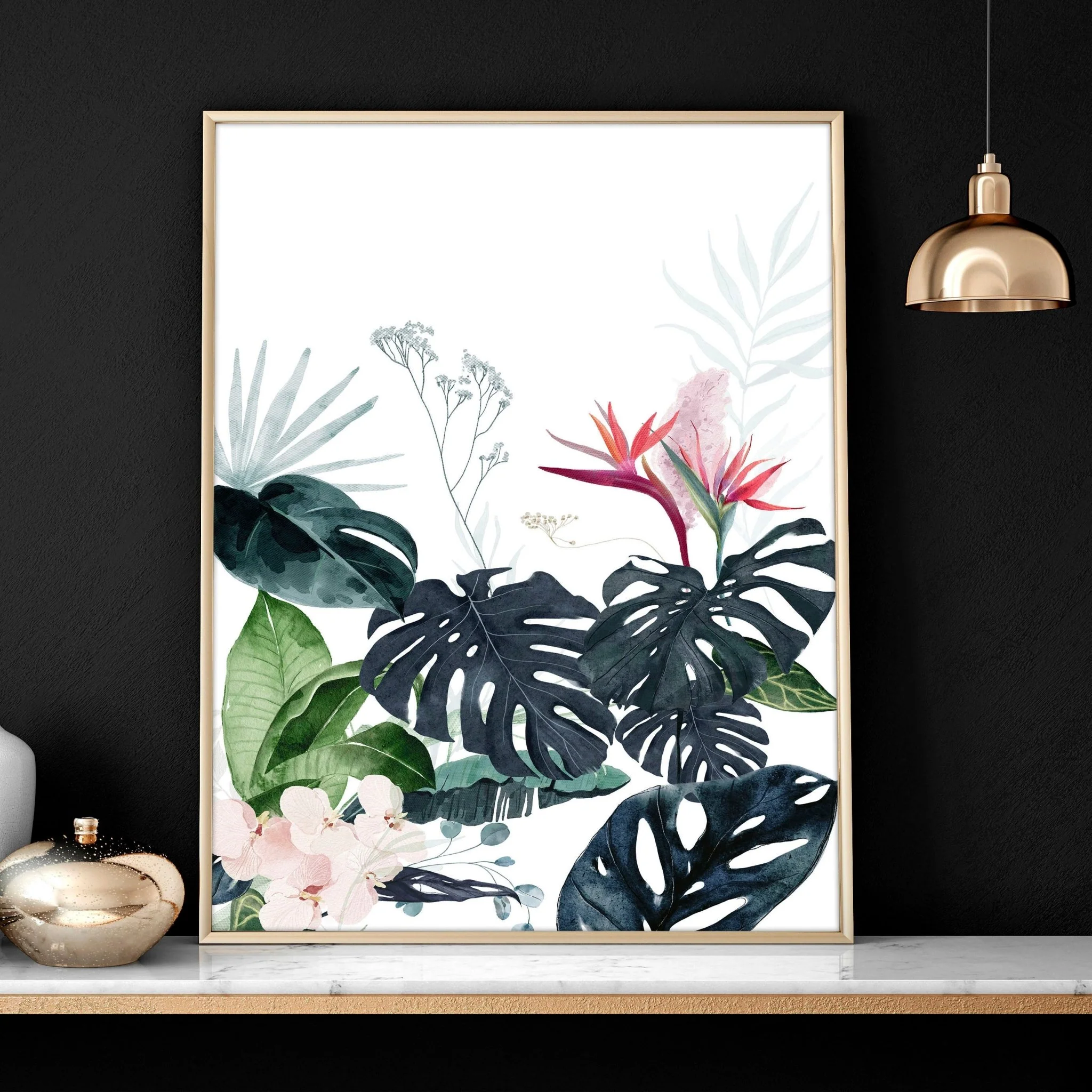 Wall painting for living room | Set of 3 Tropical wall art - Image 5