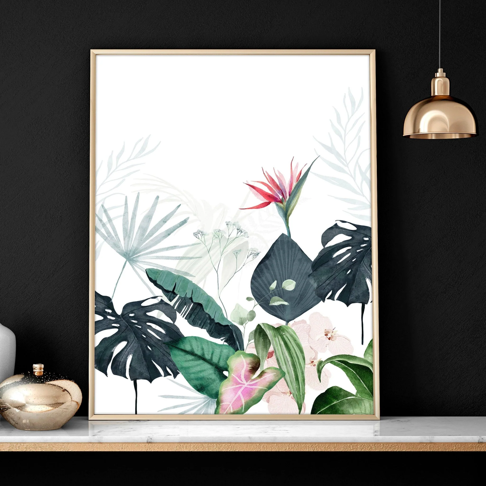 Wall painting for living room | Set of 3 Tropical wall art - Image 7