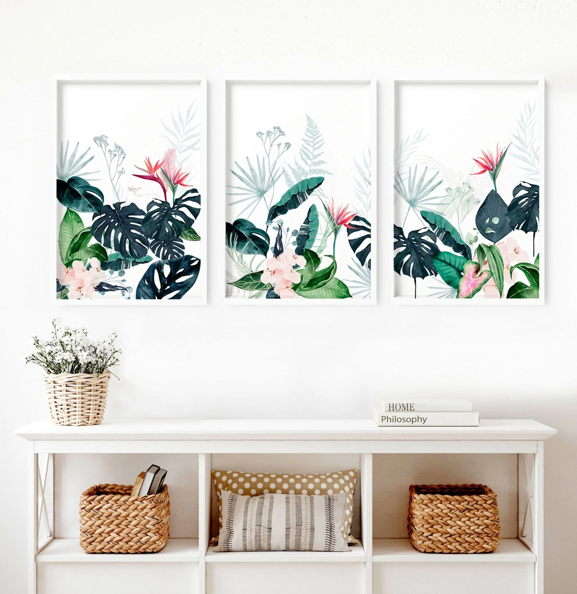 Wall painting for living room | Set of 3 Tropical wall art - Image 8