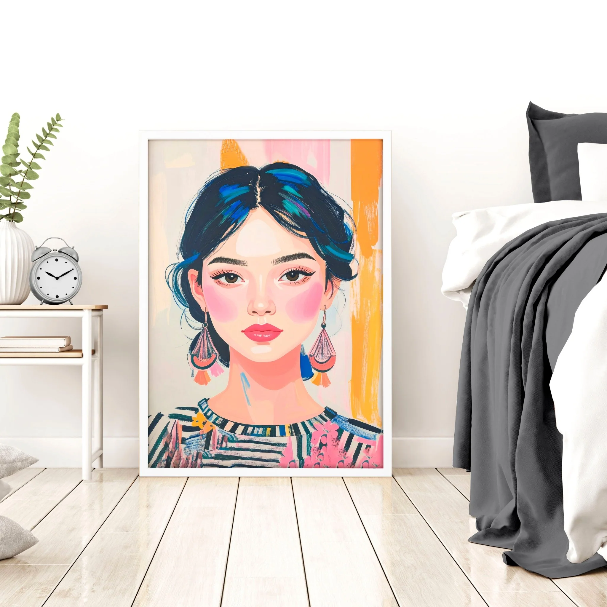 Wall Paintings For Bedroom | Set of 3 Boho Women Wall art Prints - Image 6