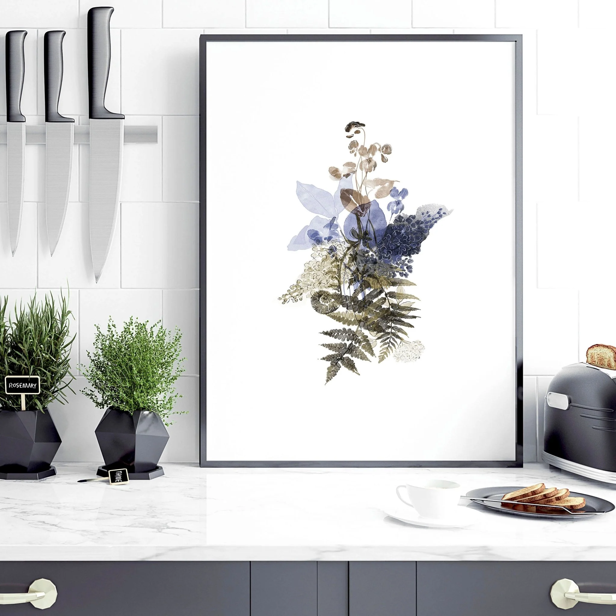Wall paintings for kitchen | set of 3 Botanical art prints - Image 4