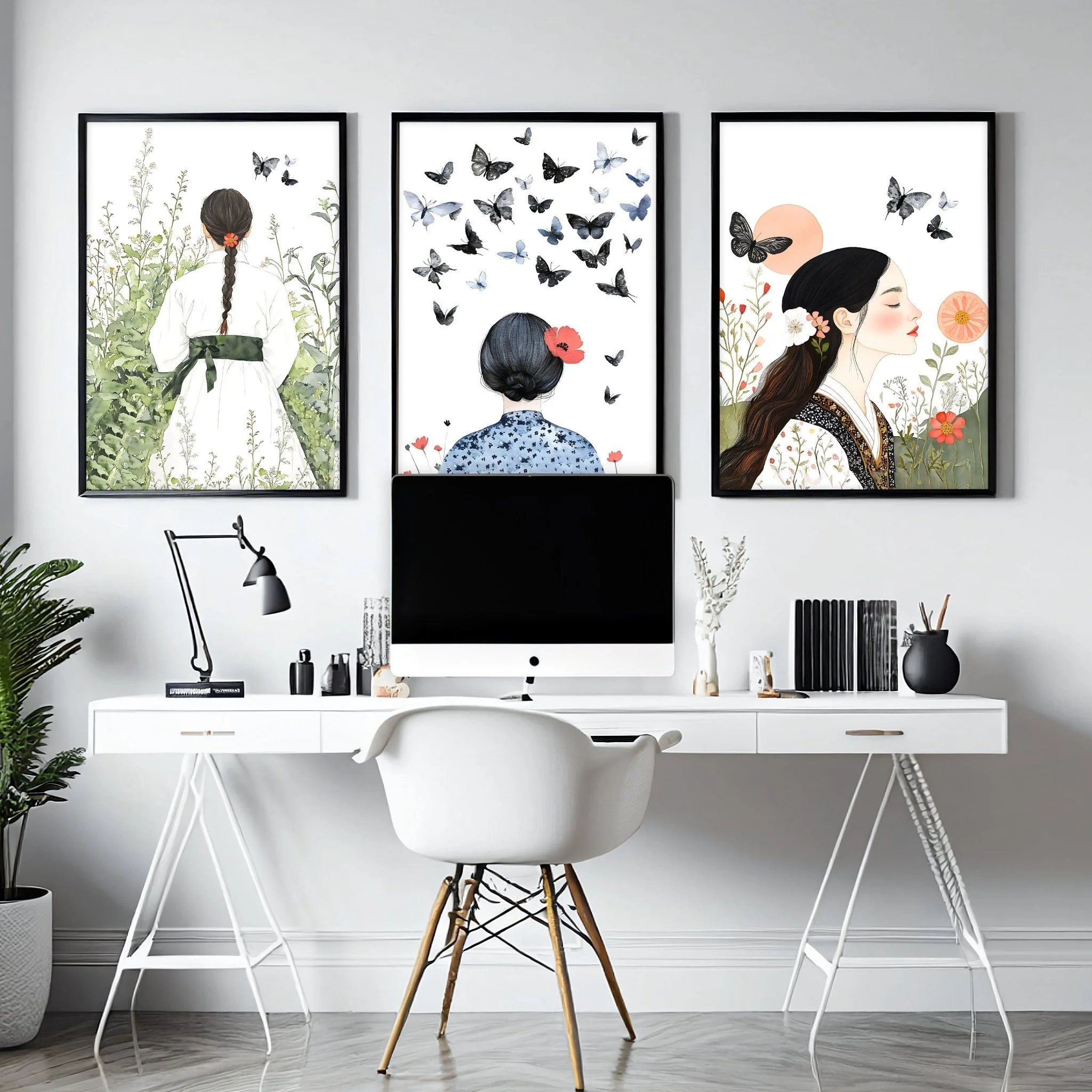 Wall Picture Gallery | Set of 3 Boho Women Wall art Prints - Image 3