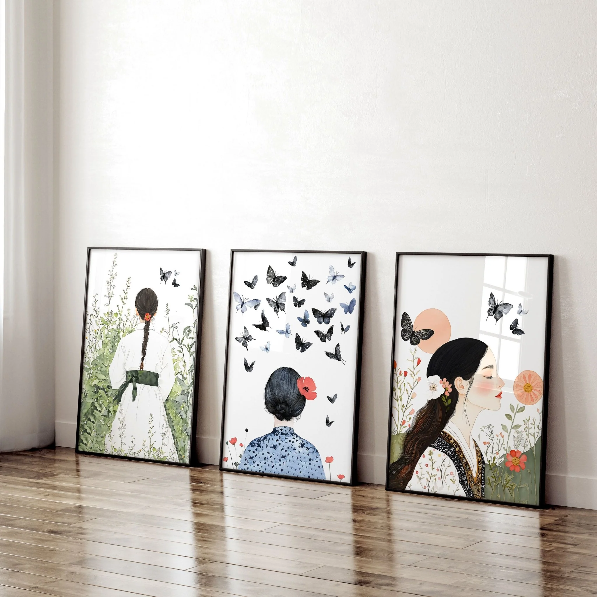 Wall Picture Gallery | Set of 3 Boho Women Wall art Prints - Image 5