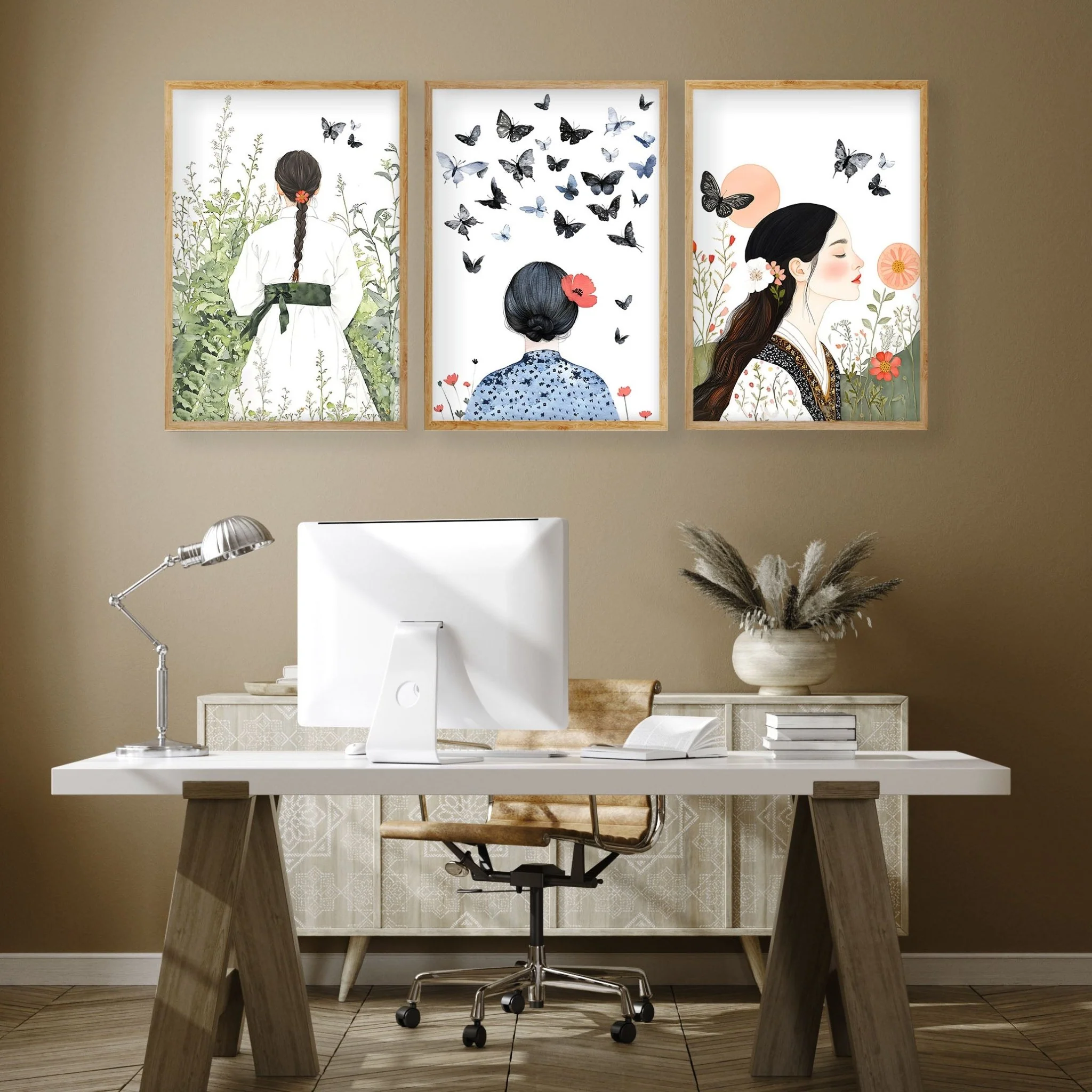 Wall Picture Gallery | Set of 3 Boho Women Wall art Prints - Image 6