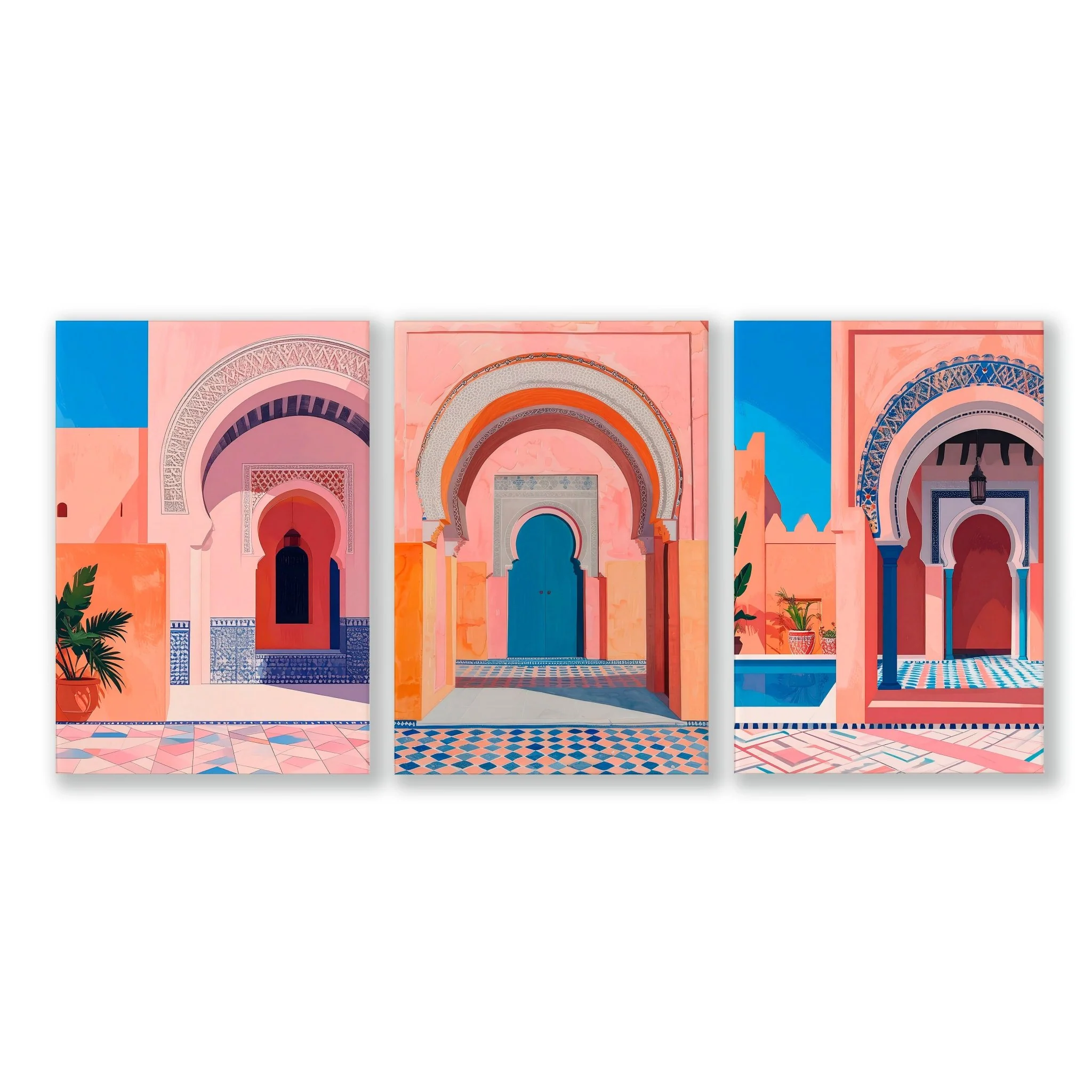 Wall Picture With Frame | Set of 3 Moroccan Inspired Wall art Prints - Image 13