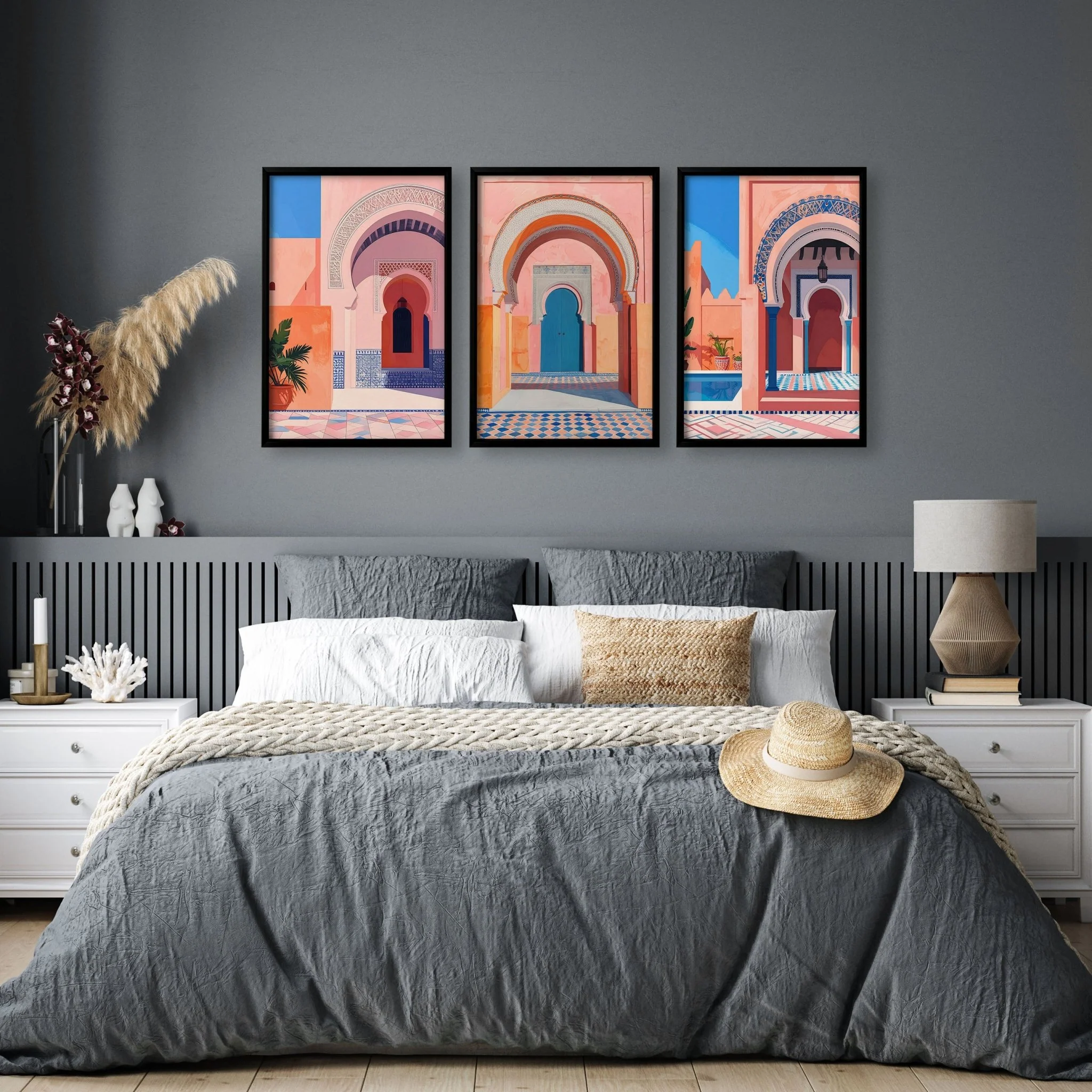 Wall Picture With Frame | Set of 3 Moroccan Inspired Wall art Prints - Image 2