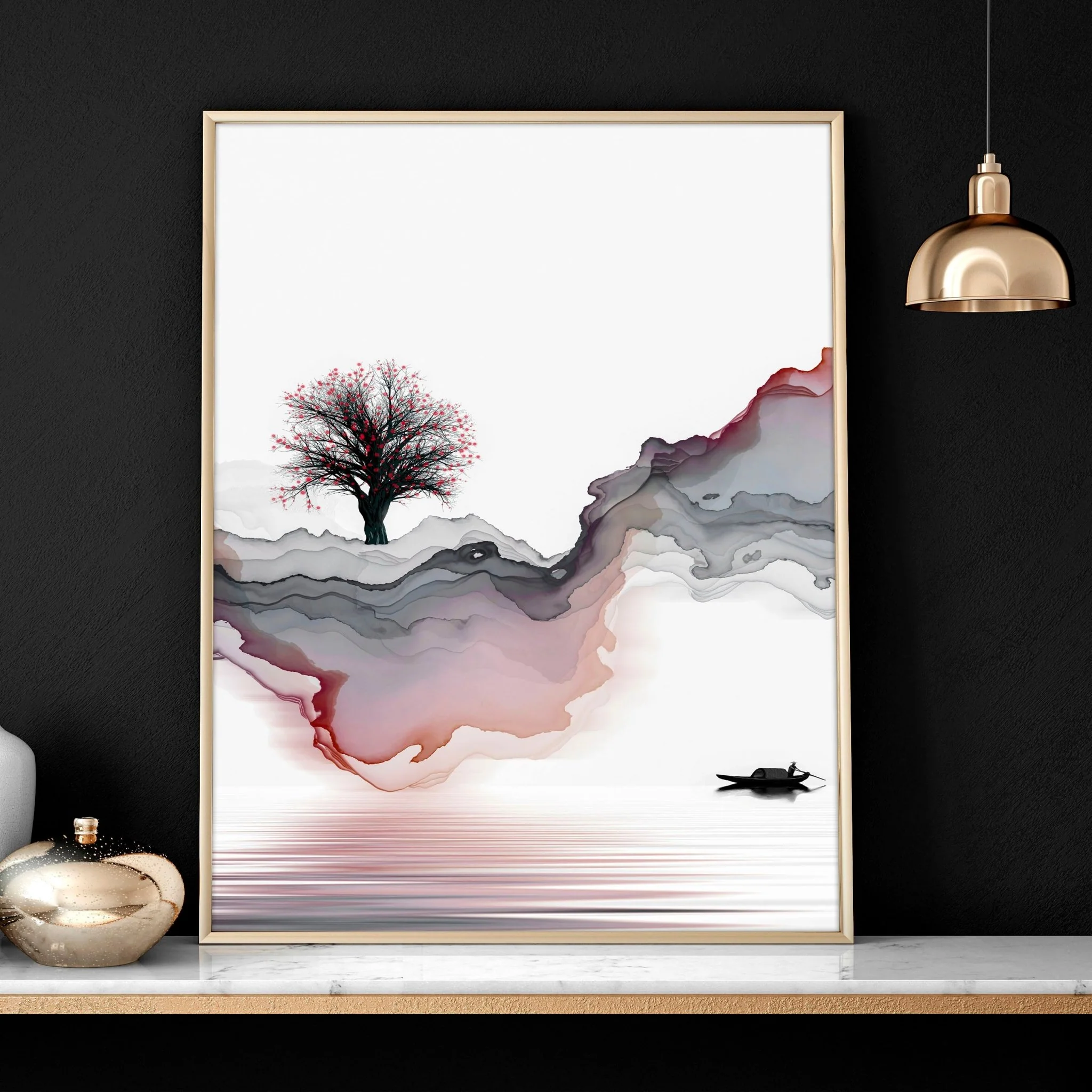 Wall pictures for bedrooms | set of 3 Japanese wall art - Image 5