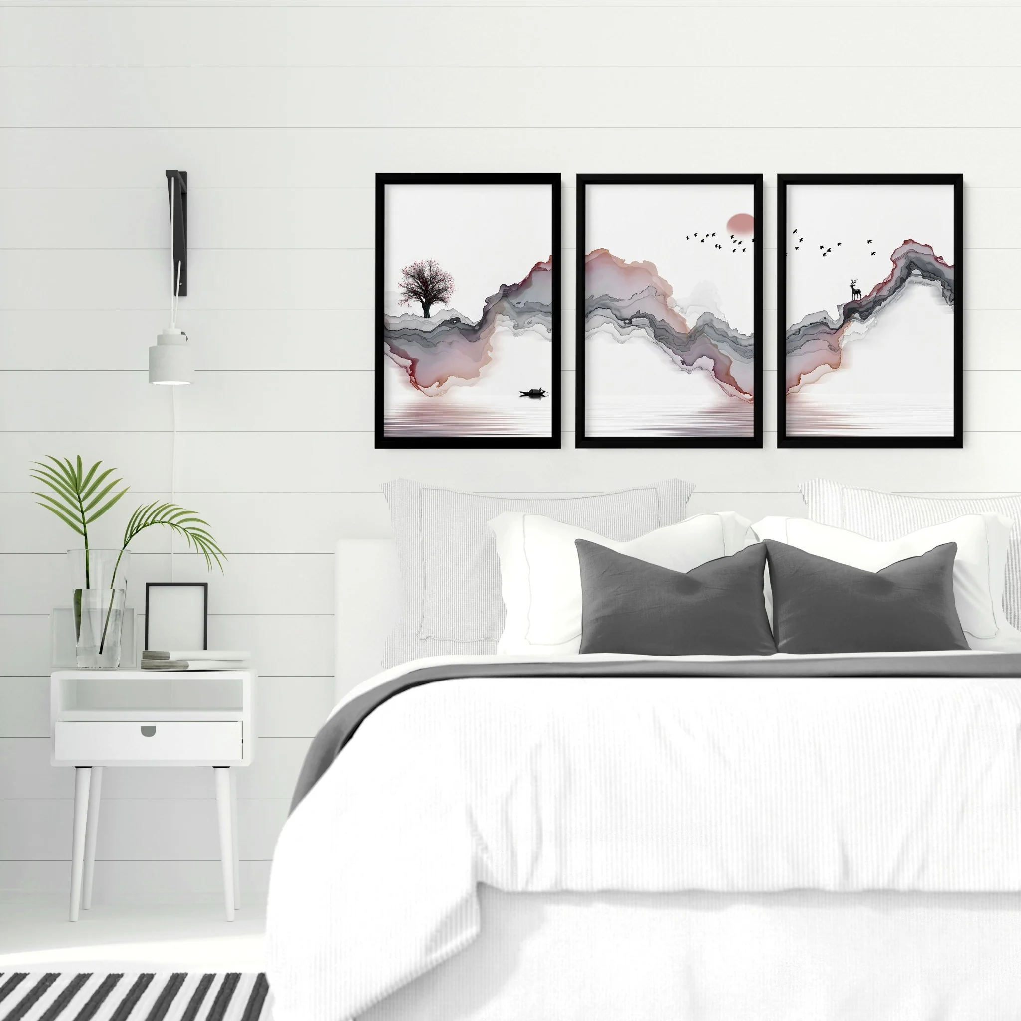 Wall pictures for bedrooms | set of 3 Japanese wall art - Image 8