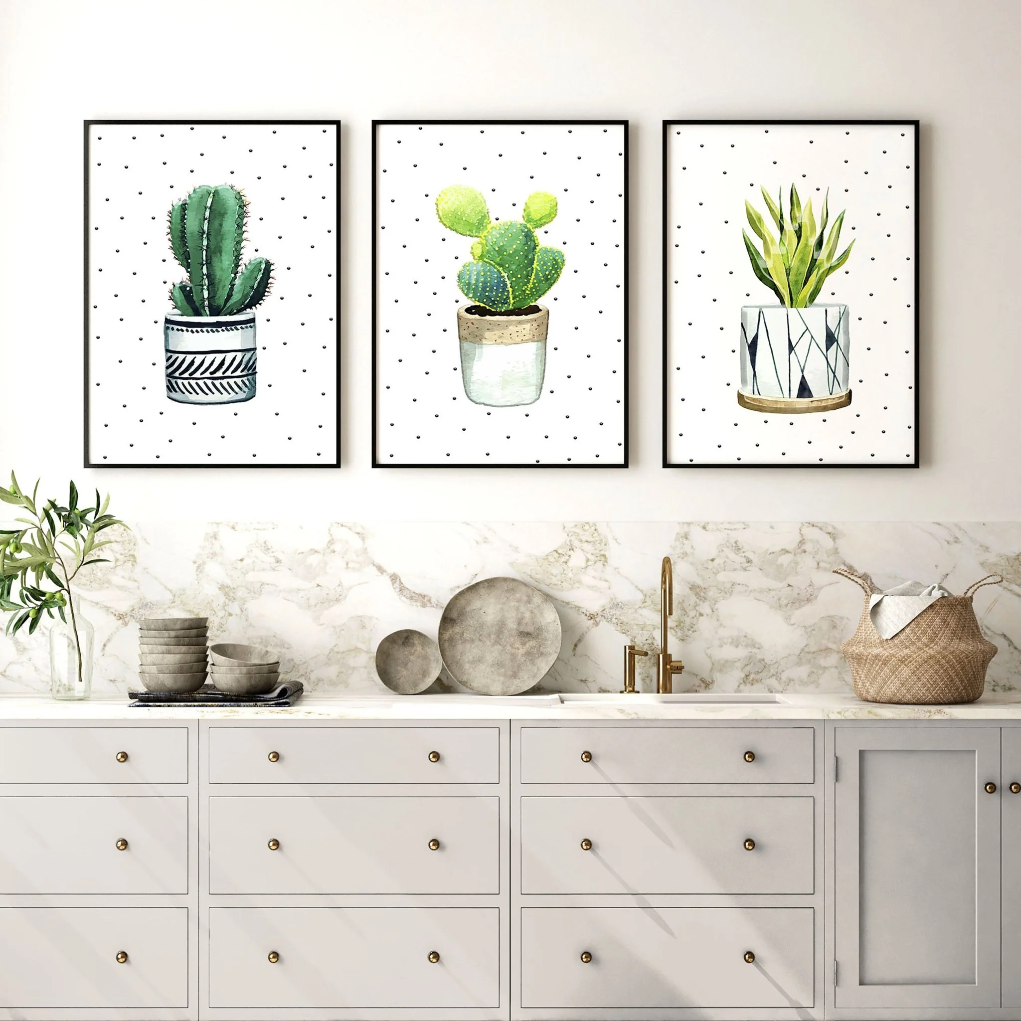 Wall pictures for Kitchen | set of 3 Succulents prints - Image 2