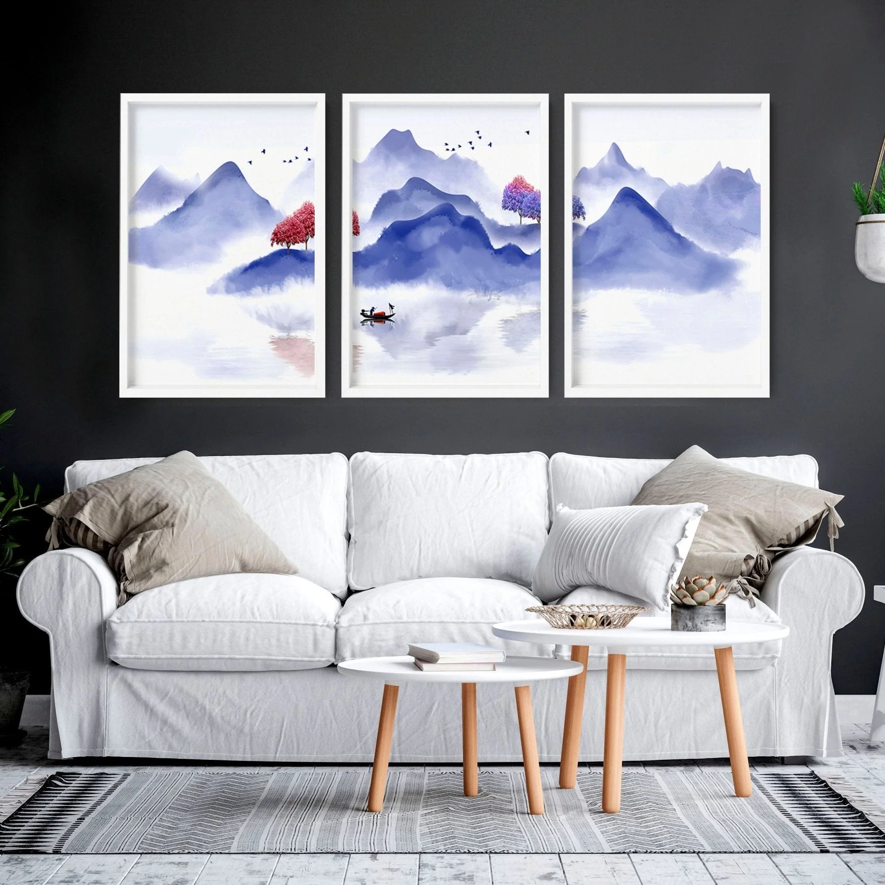 Wall pictures for living room | set of 3 Japanese wall art - Image 4