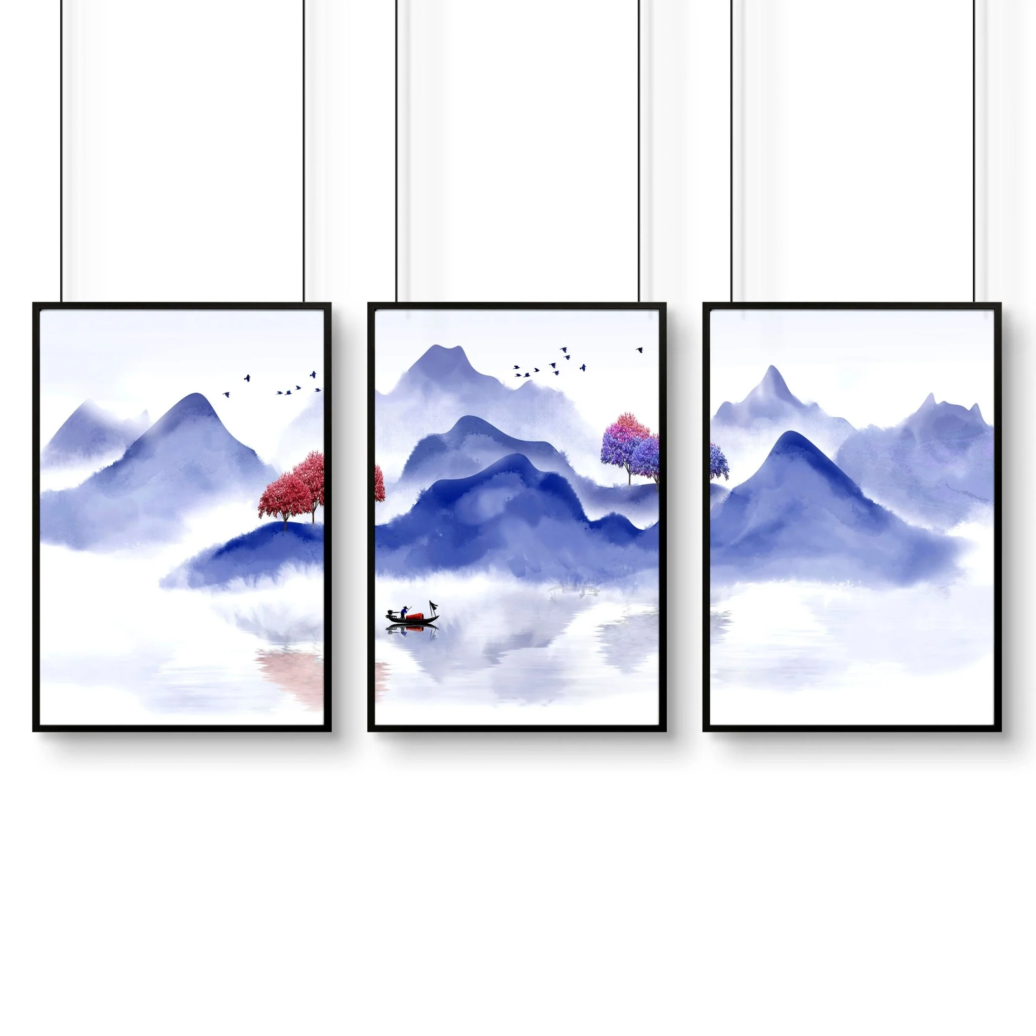 Wall pictures for living room | set of 3 Japanese wall art - Image 8