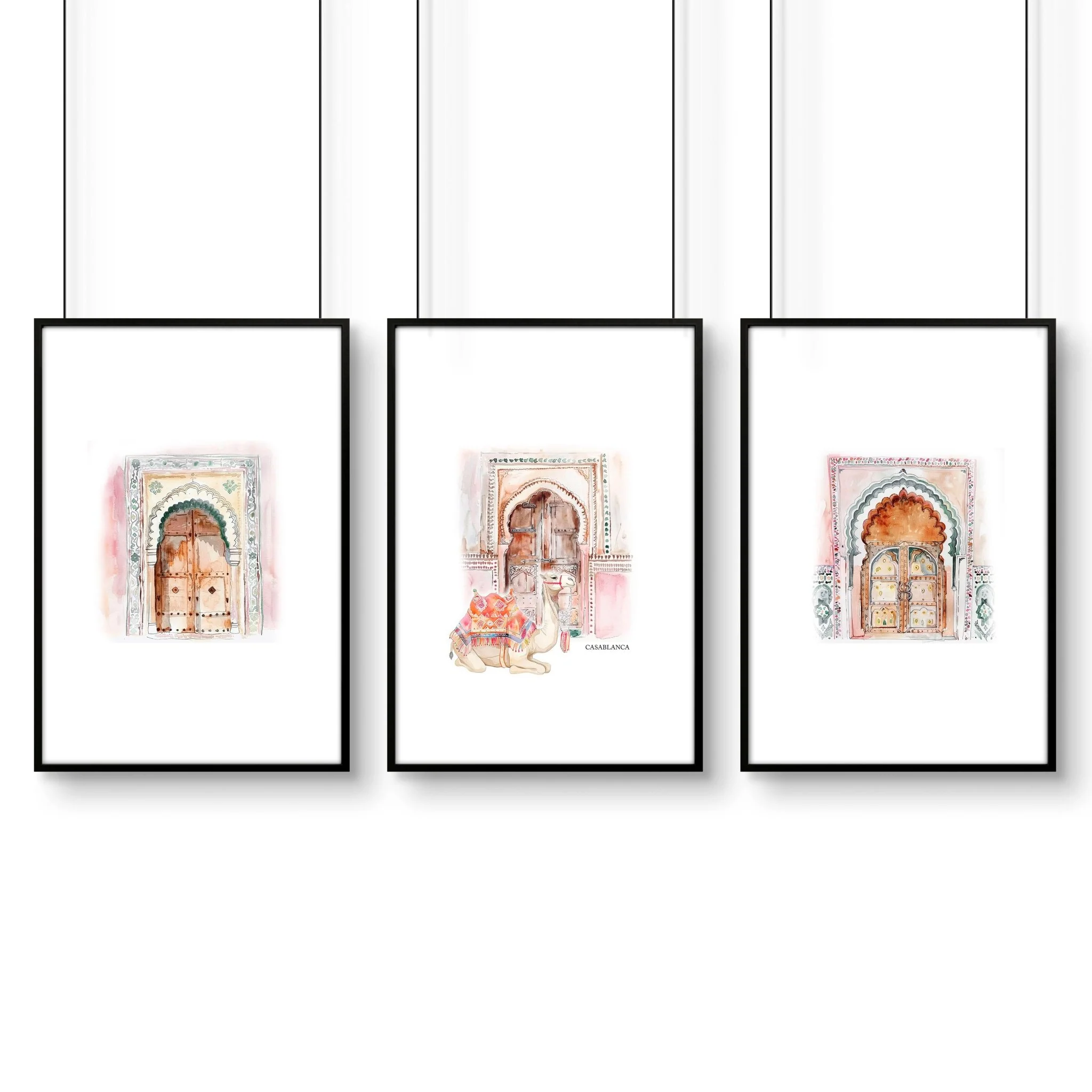 Wall Pictures In Frames | Set of 3 Moroccan Inspired Wall art Prints - Image 10