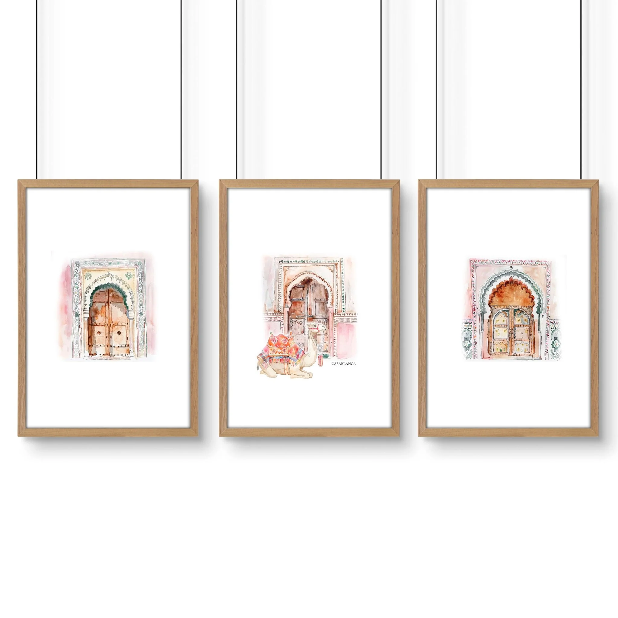 Wall Pictures In Frames | Set of 3 Moroccan Inspired Wall art Prints - Image 11
