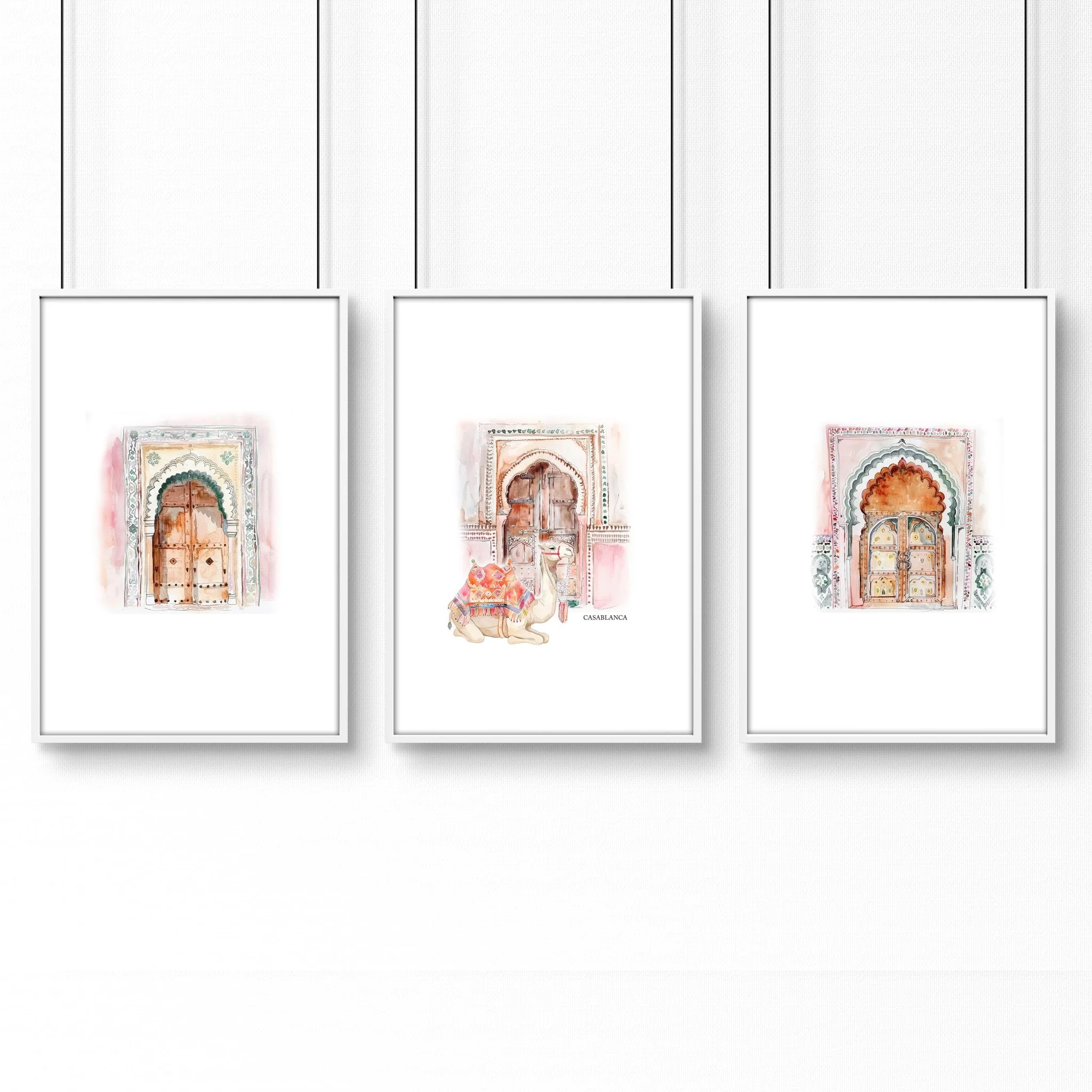 Wall Pictures In Frames | Set of 3 Moroccan Inspired Wall art Prints - Image 12