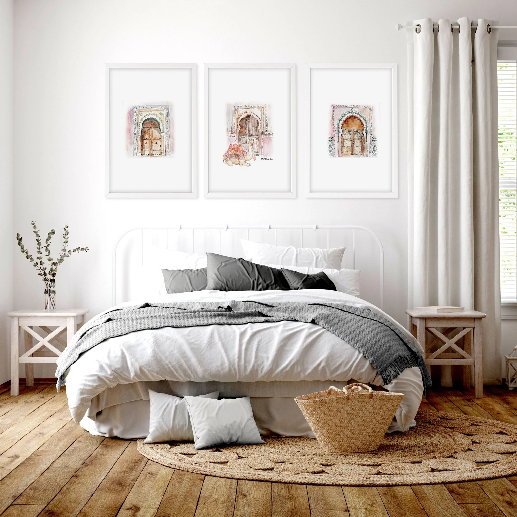 Wall Pictures In Frames | Set of 3 Moroccan Inspired Wall art Prints - Image 2