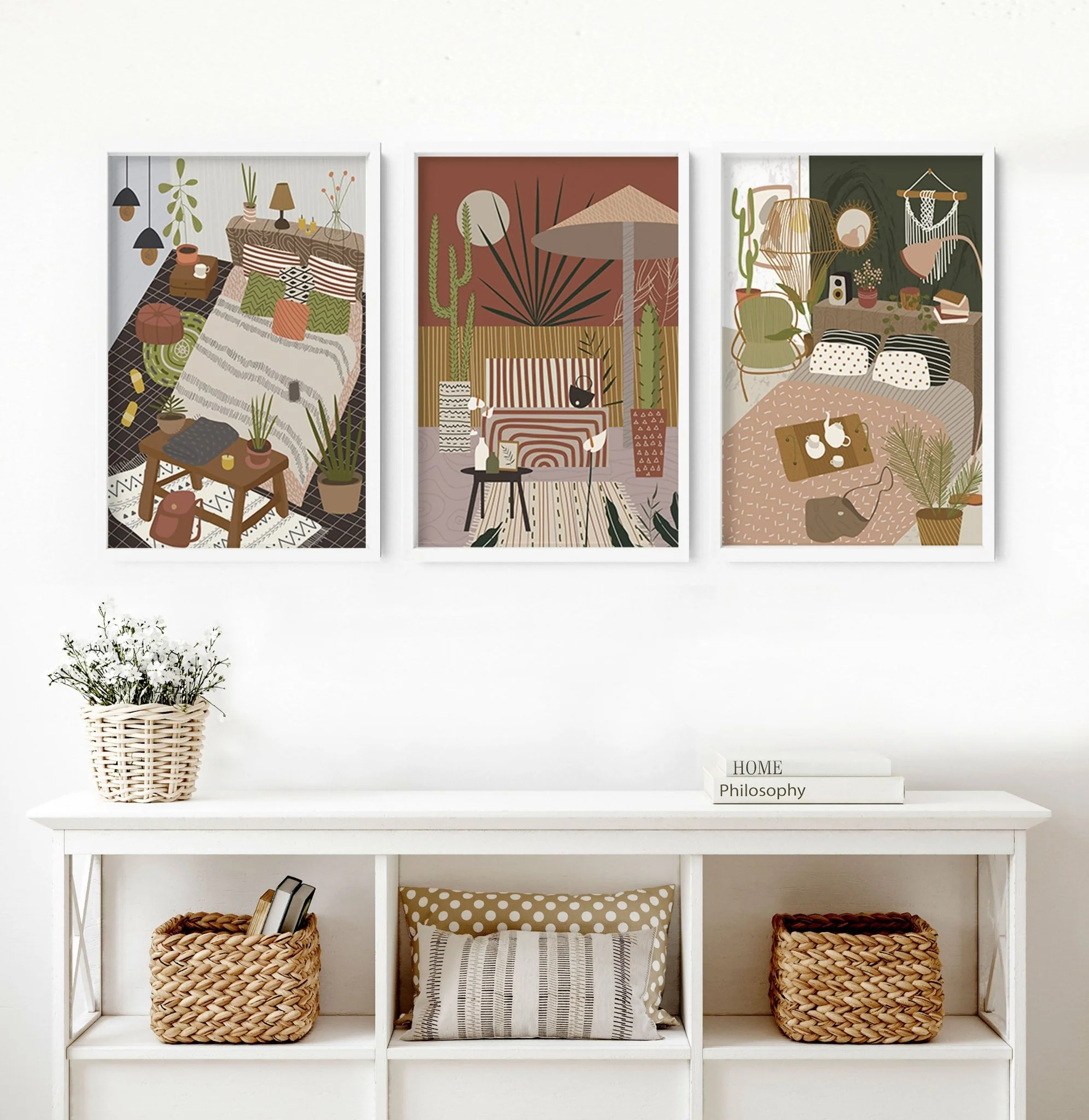 Wall pictures living room | set of 3 Bohemian art prints - Image 4