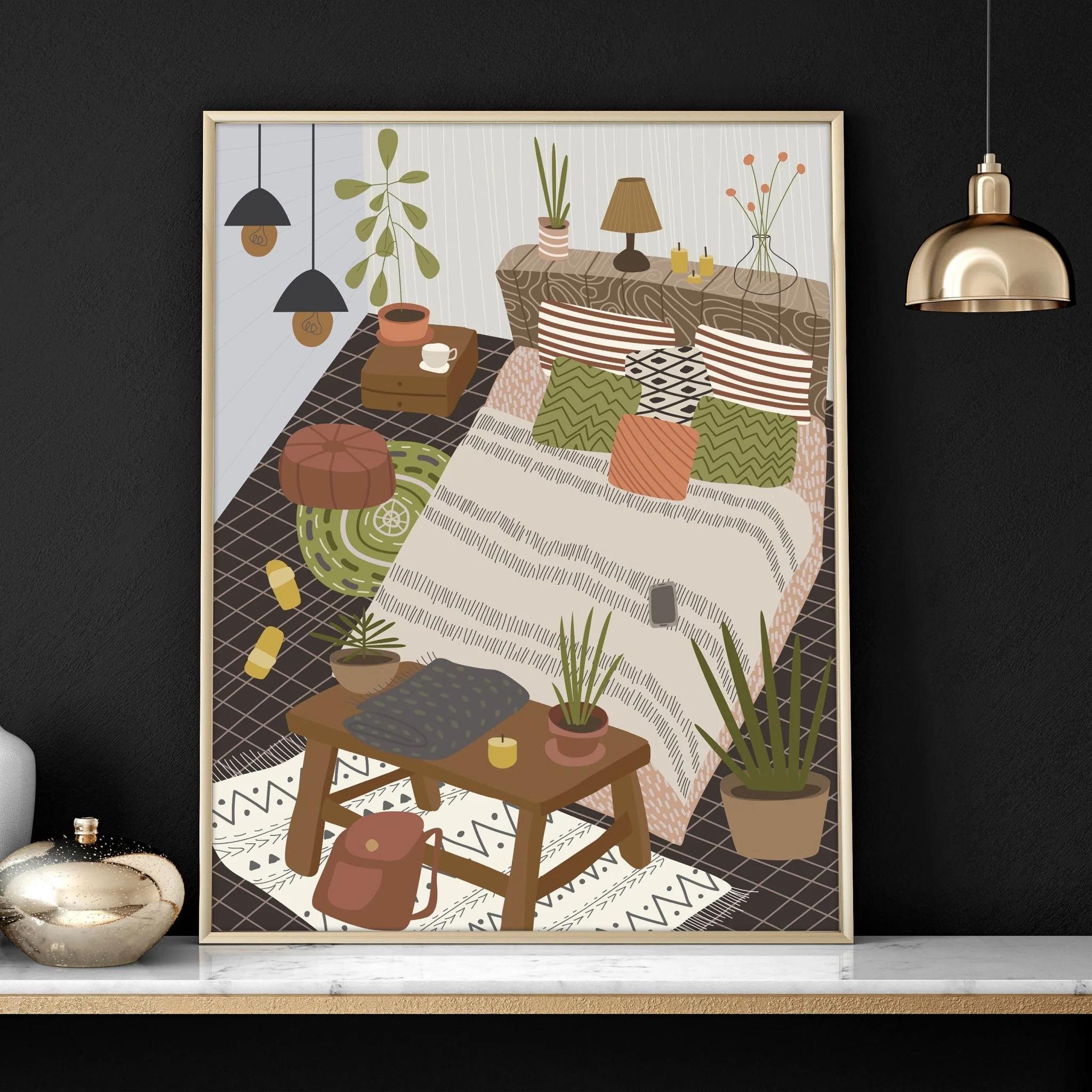 Wall pictures living room | set of 3 Bohemian art prints - Image 6