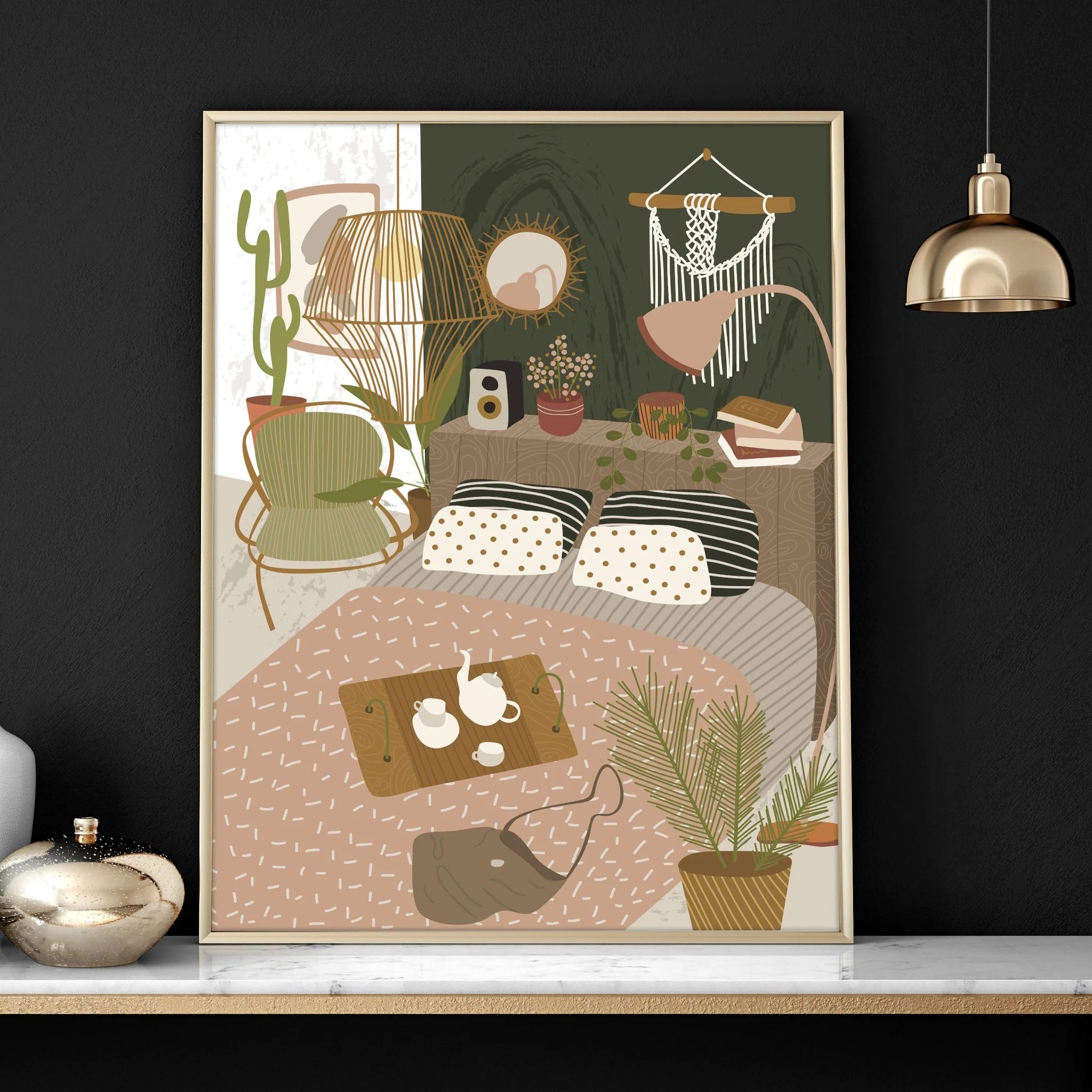 Wall pictures living room | set of 3 Bohemian art prints - Image 8