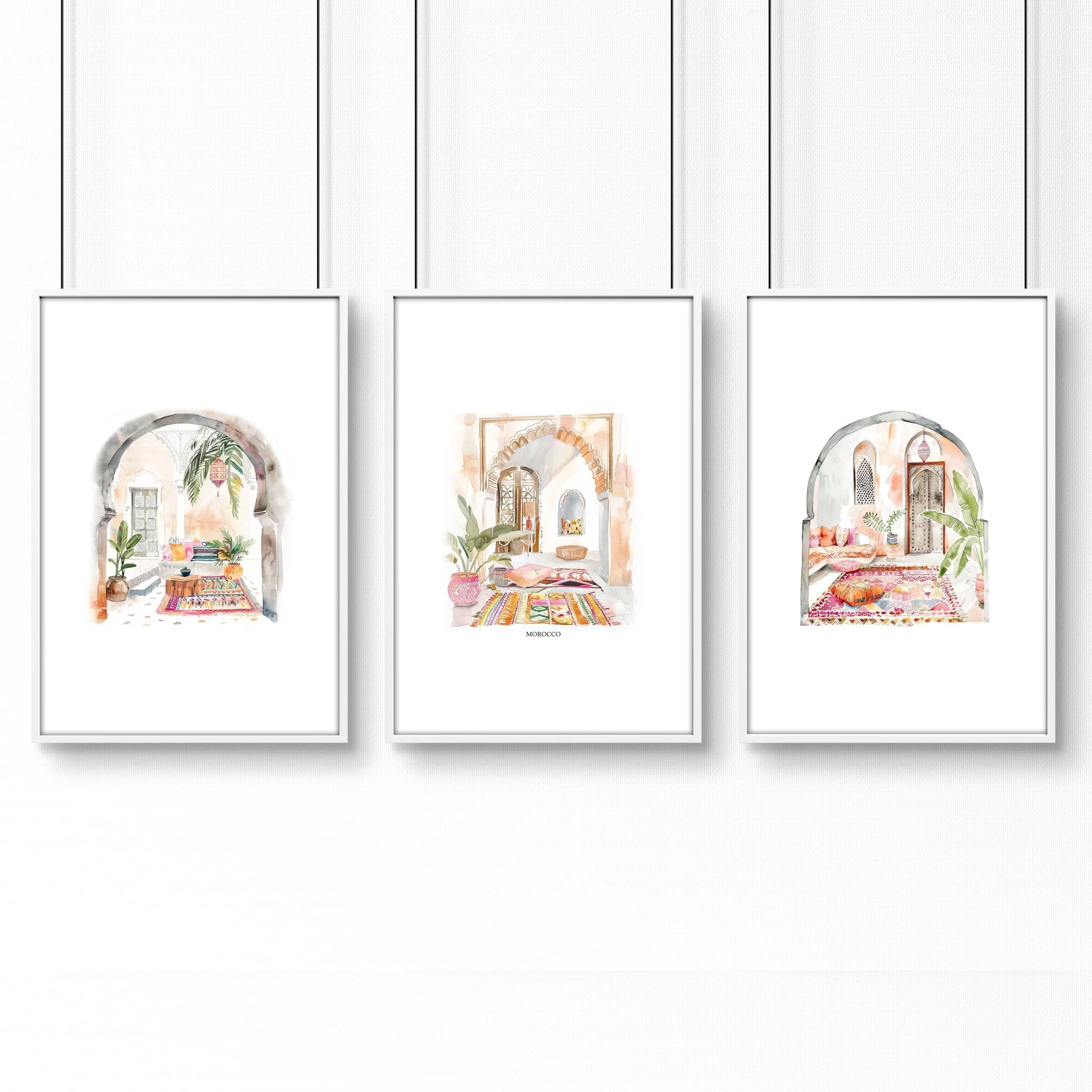 Wall Pictures With Frames | Set of 3 Moroccan Inspired Wall art Prints - Image 15