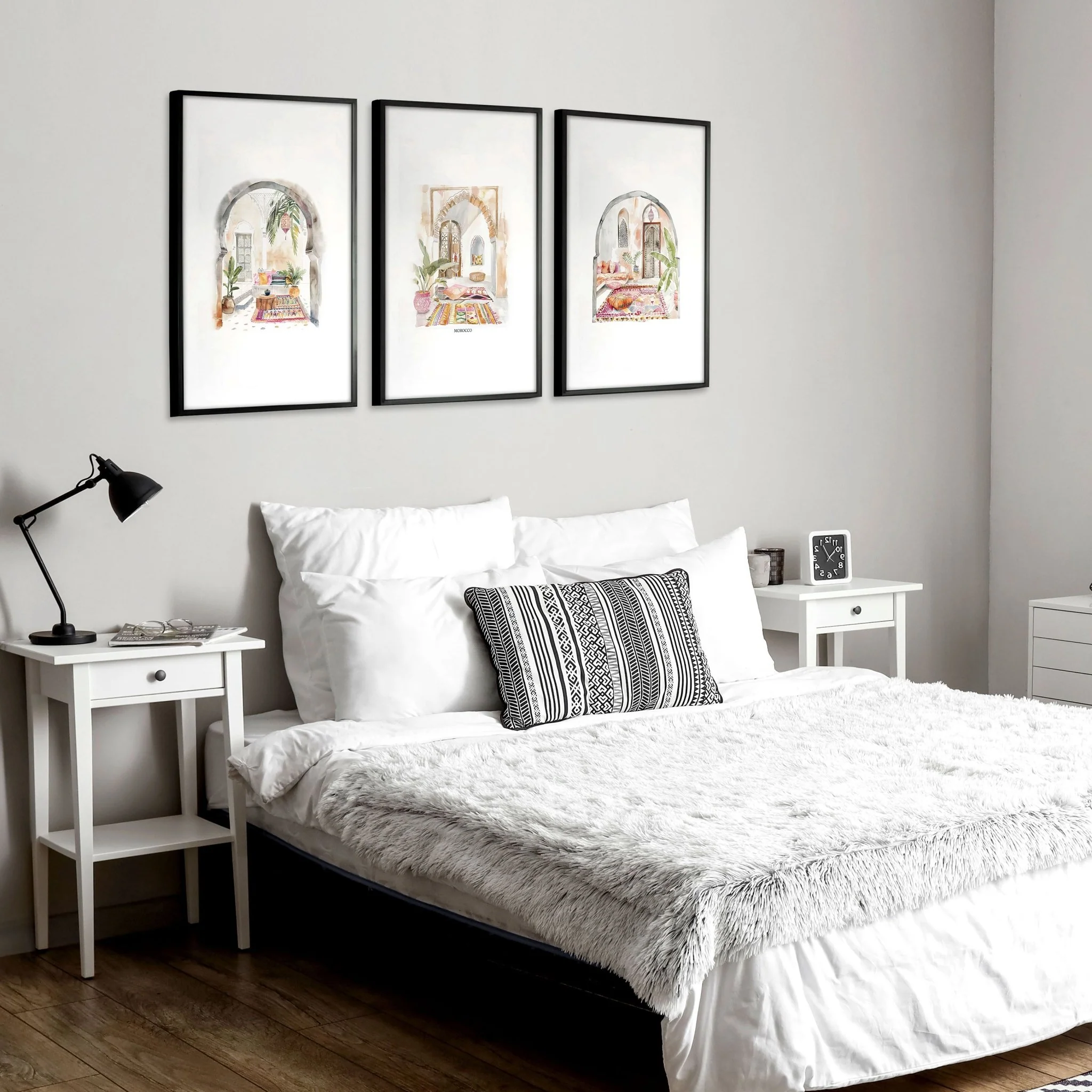 Wall Pictures With Frames | Set of 3 Moroccan Inspired Wall art Prints - Image 3