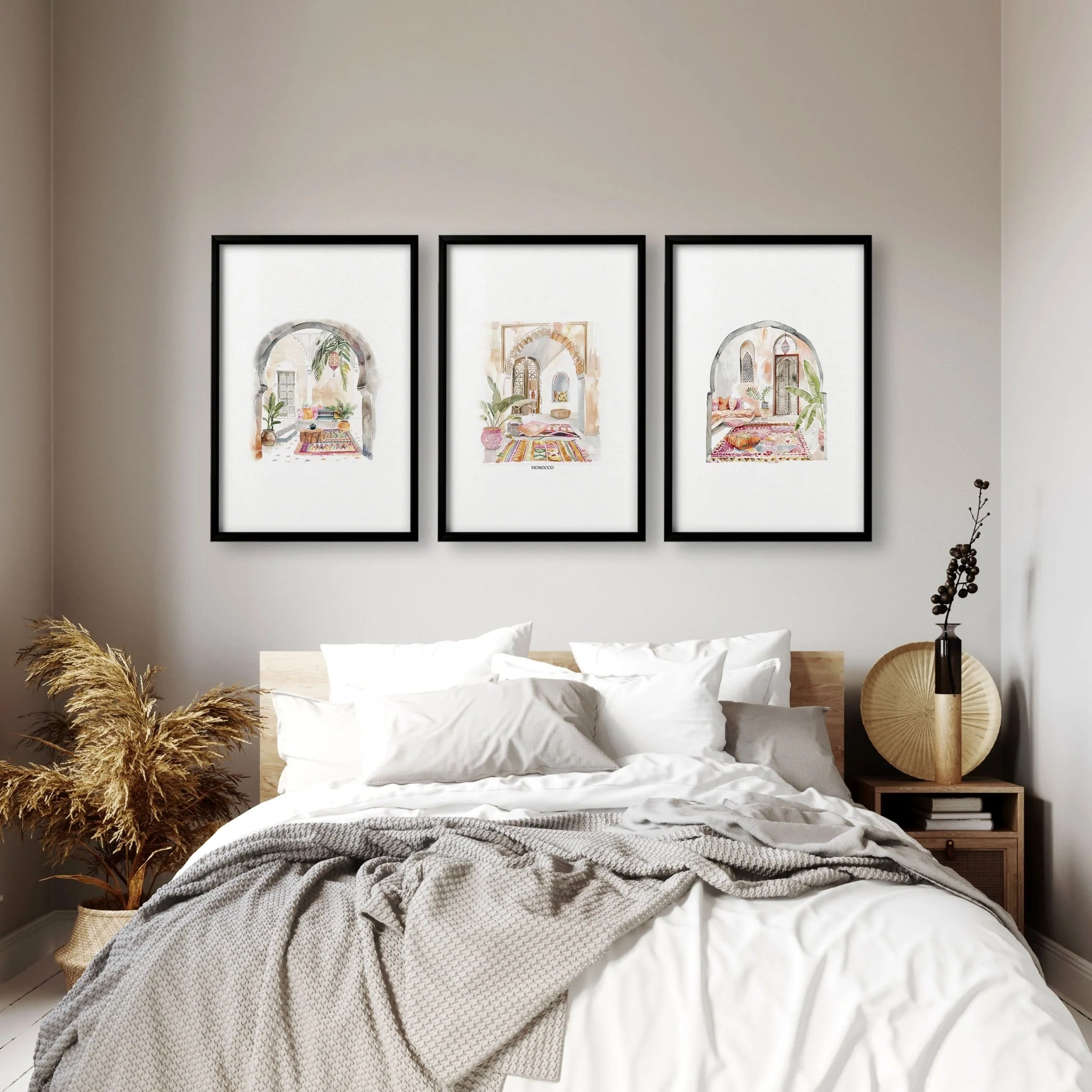 Wall Pictures With Frames | Set of 3 Moroccan Inspired Wall art Prints - Image 7