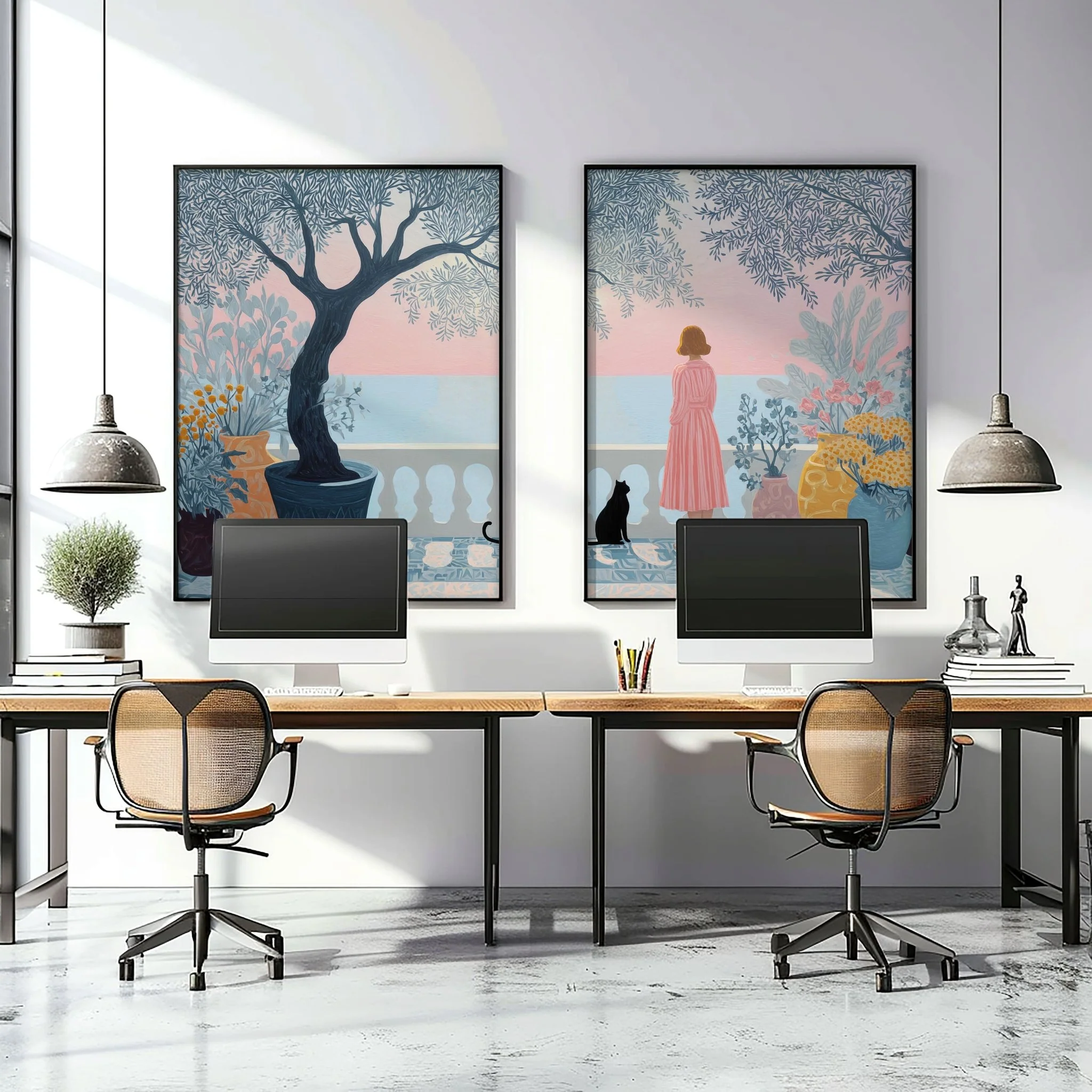 Wall Posters For Home Office | Set of 2 Italian Lifestyle Wall art Prints - Image 2