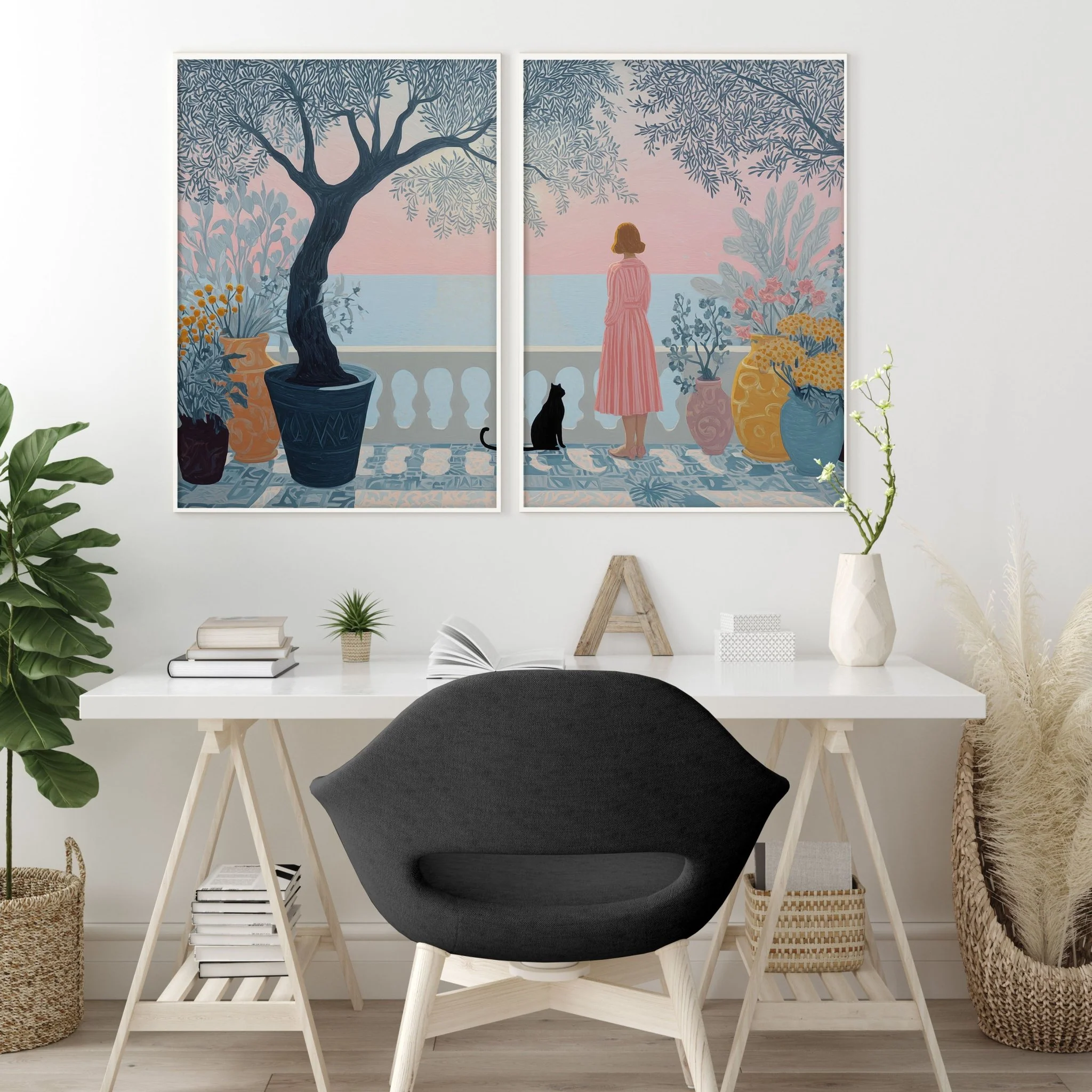 Wall Posters For Home Office | Set of 2 Italian Lifestyle Wall art Prints - Image 3