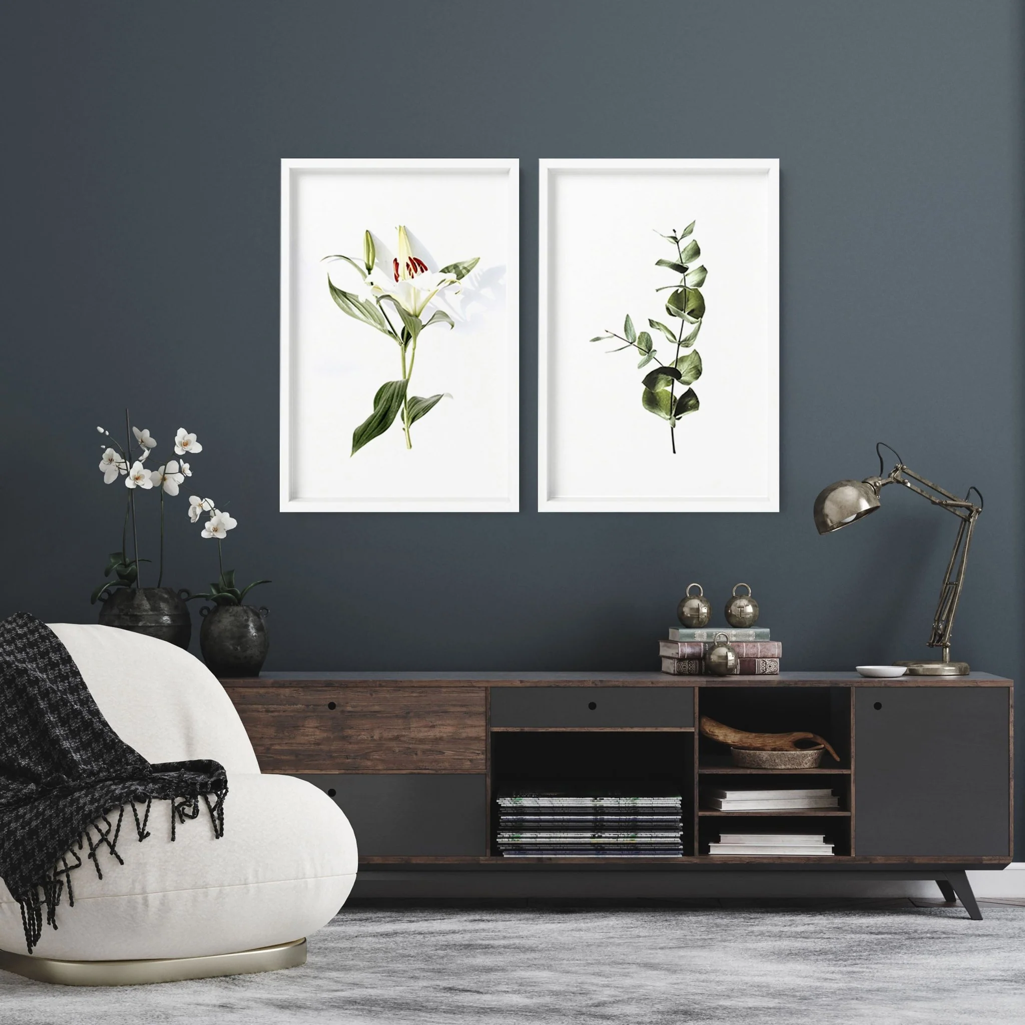 Wall prints for living room | Set of 2 Botanical wall art - Image 2