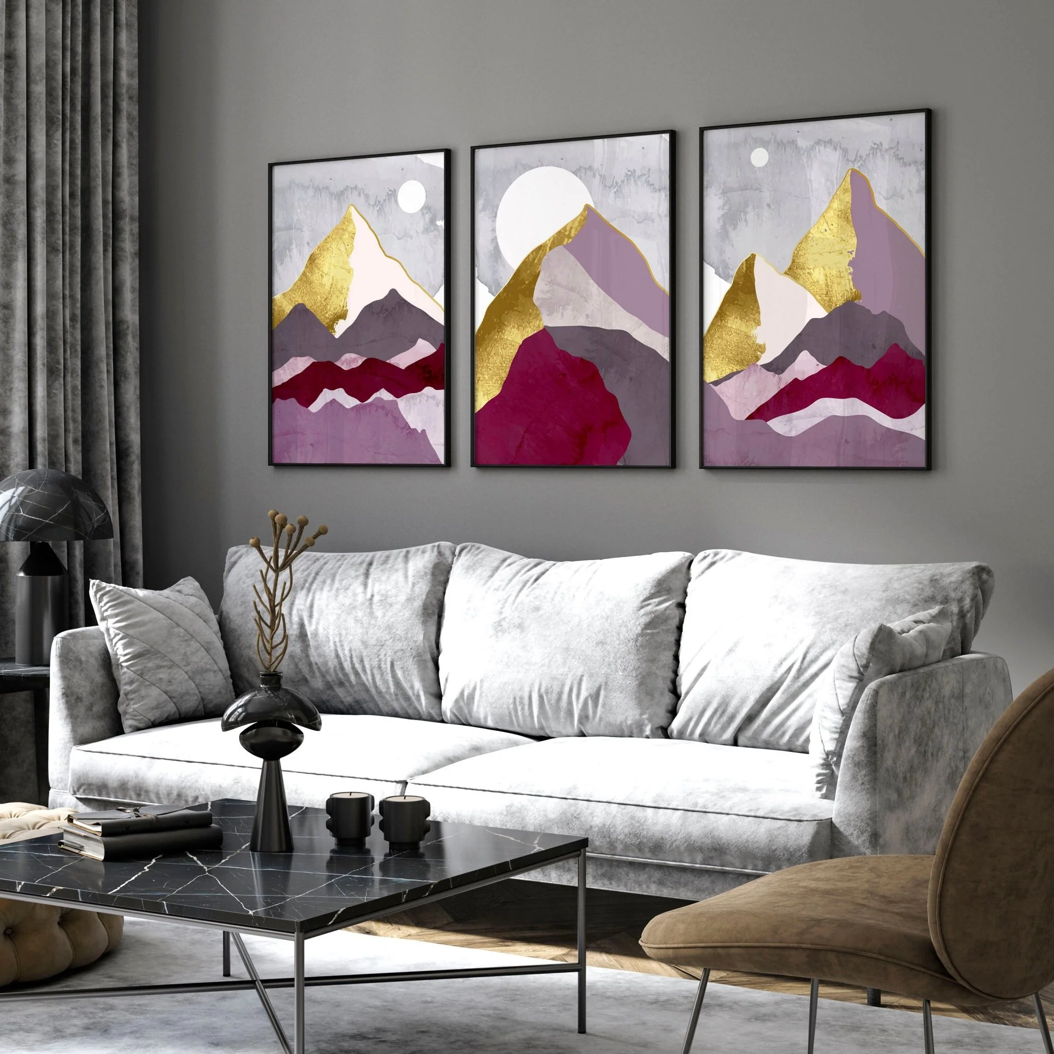 Wall prints living room | set of 3 Scandinavian wall art - Image 6